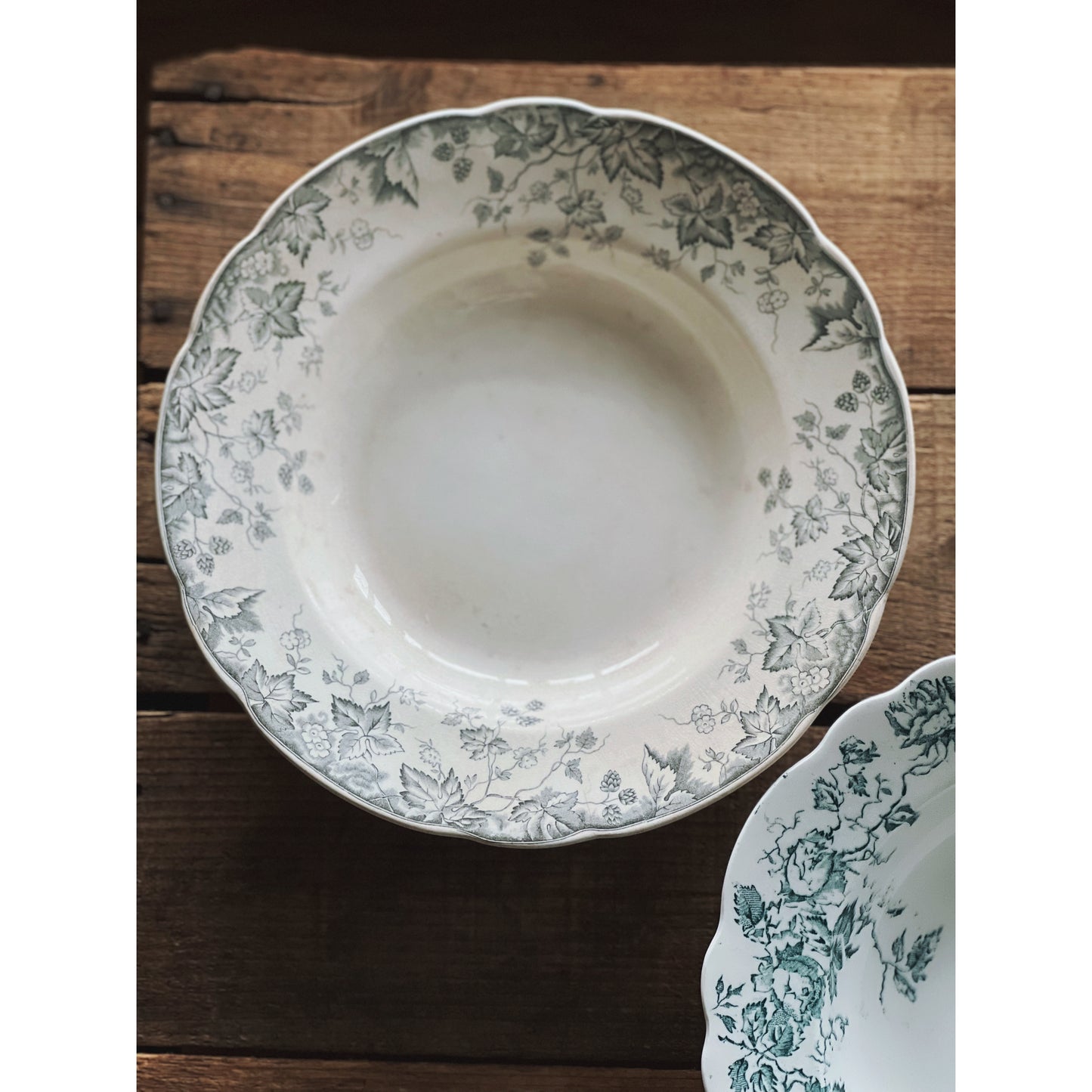 Curated Set of 4 Antique Transferware Soup Bowls