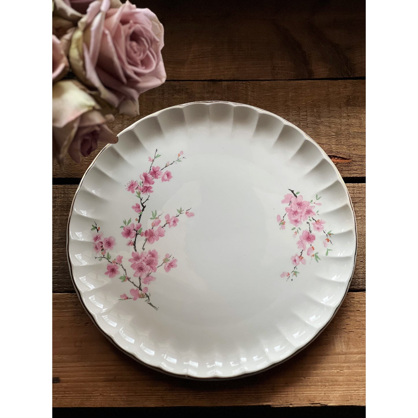 Vintage Cherry Blossom Dinner Plate