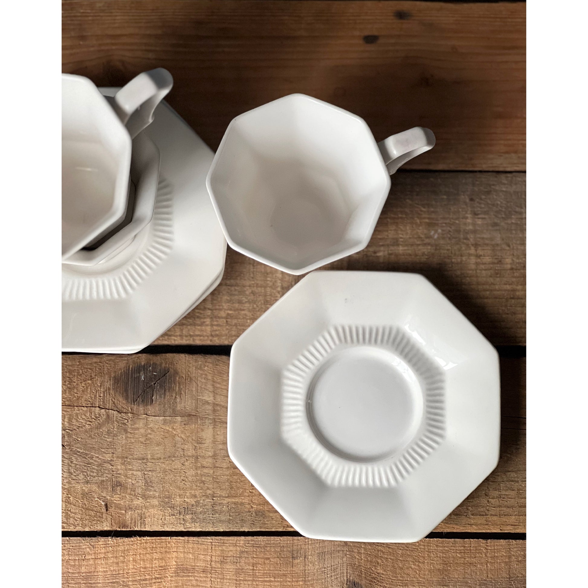 Vintage Independence Ironstone Flat Cup & Saucer Set