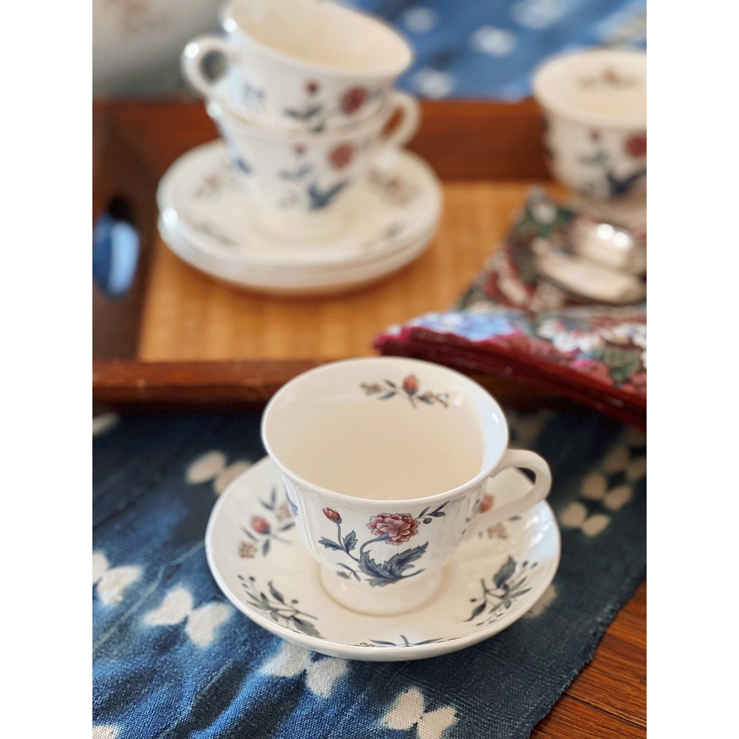 Vintage Wedgwood Williamsburg Potpourri Cup & Saucer Set