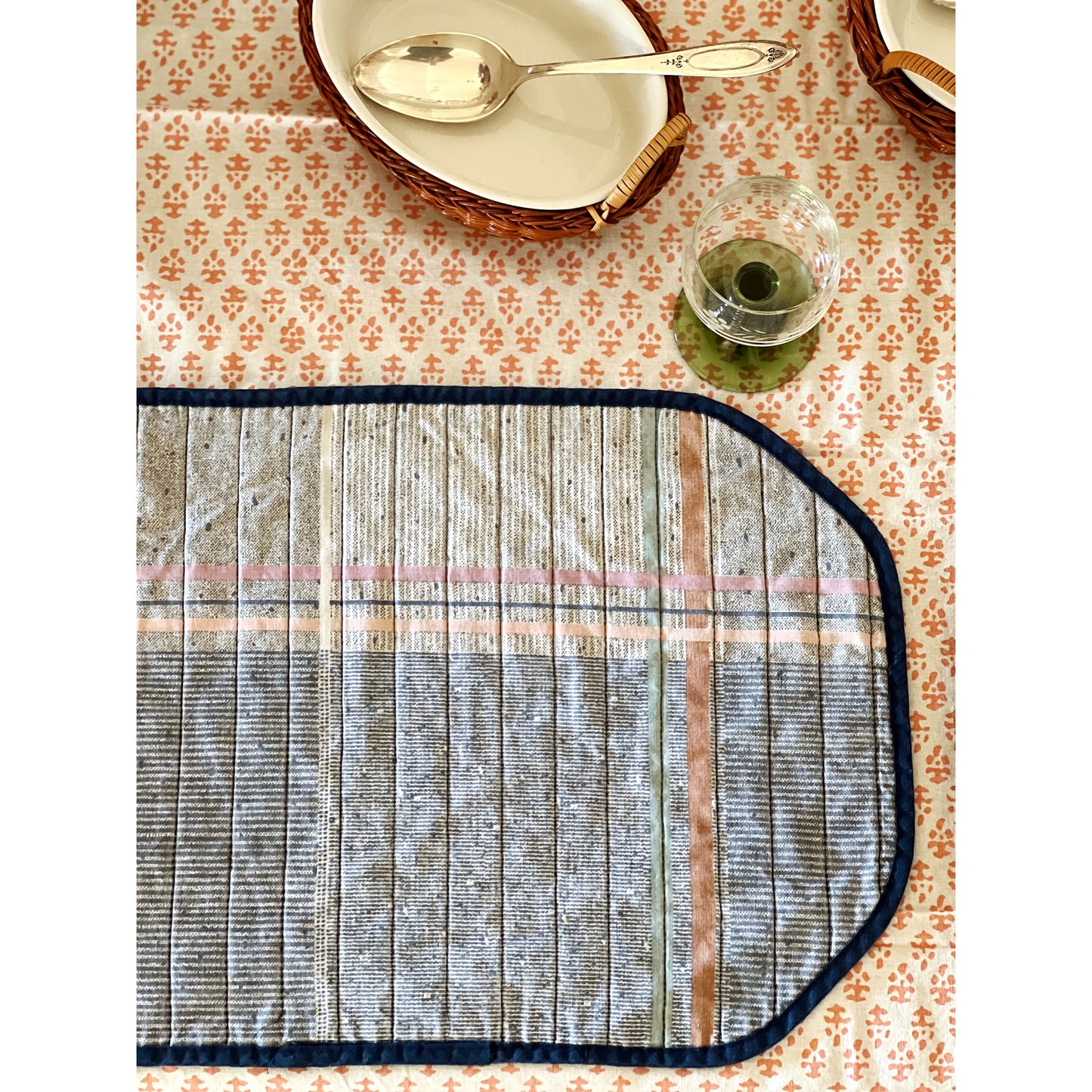 Vintage Set of 6 Chambray Placemats