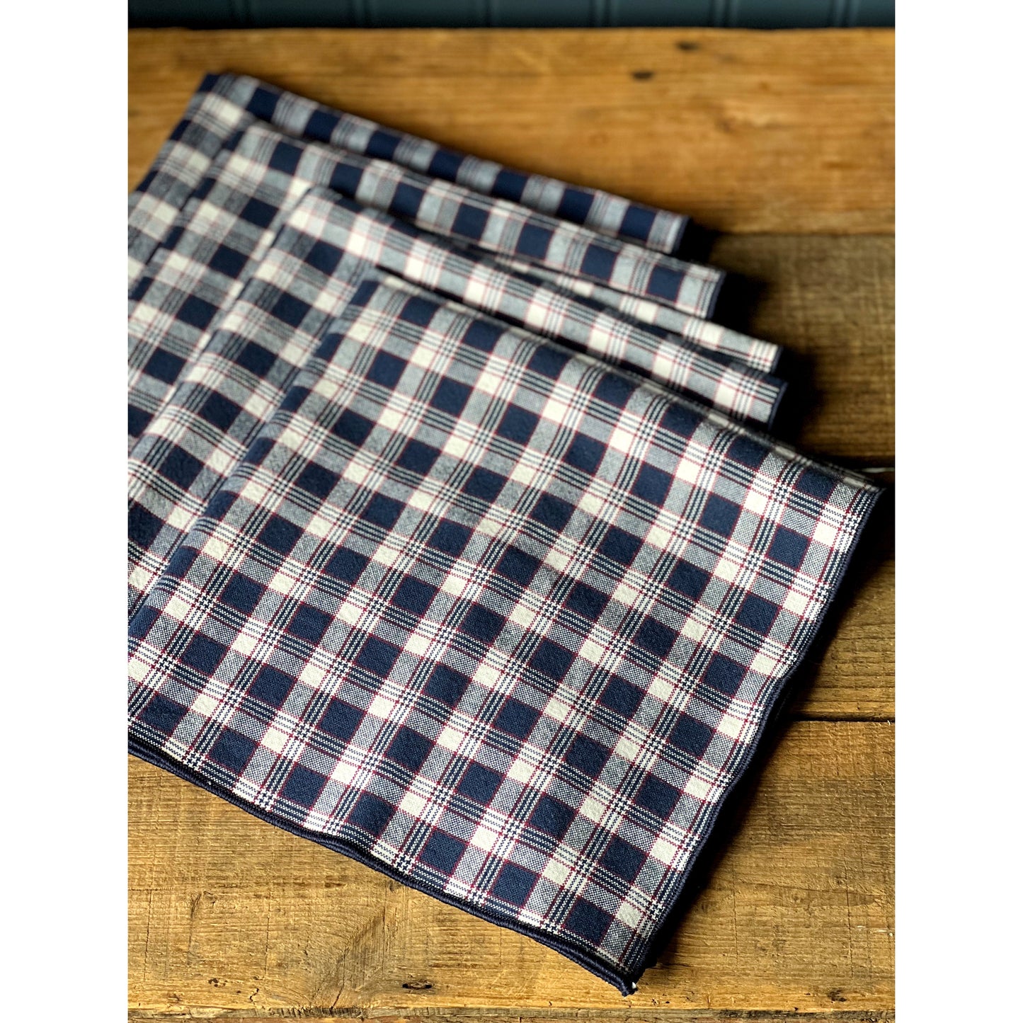 Set of 4 Vintage Plaid Napkins