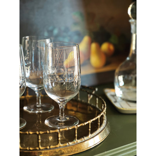 Vintage Cut Glass Water Glass / Iced Tea Glass / Wine Glass