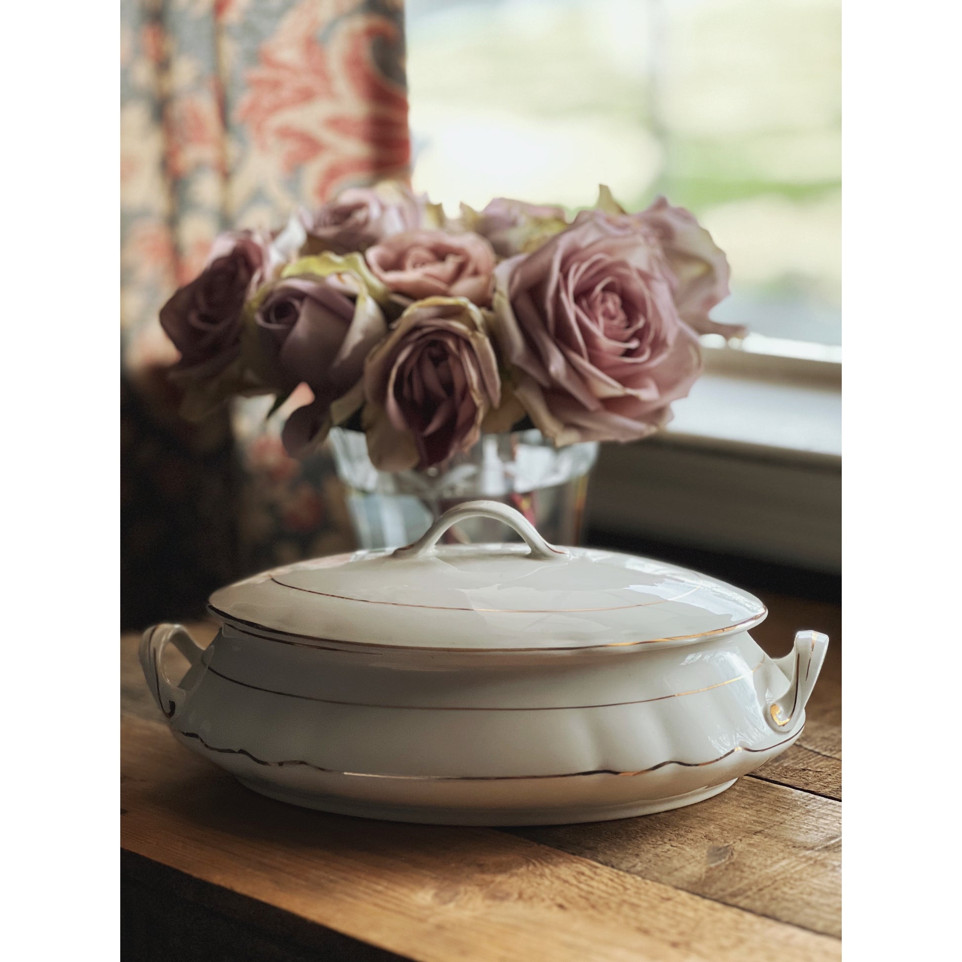 vintage covered vegetable bowl