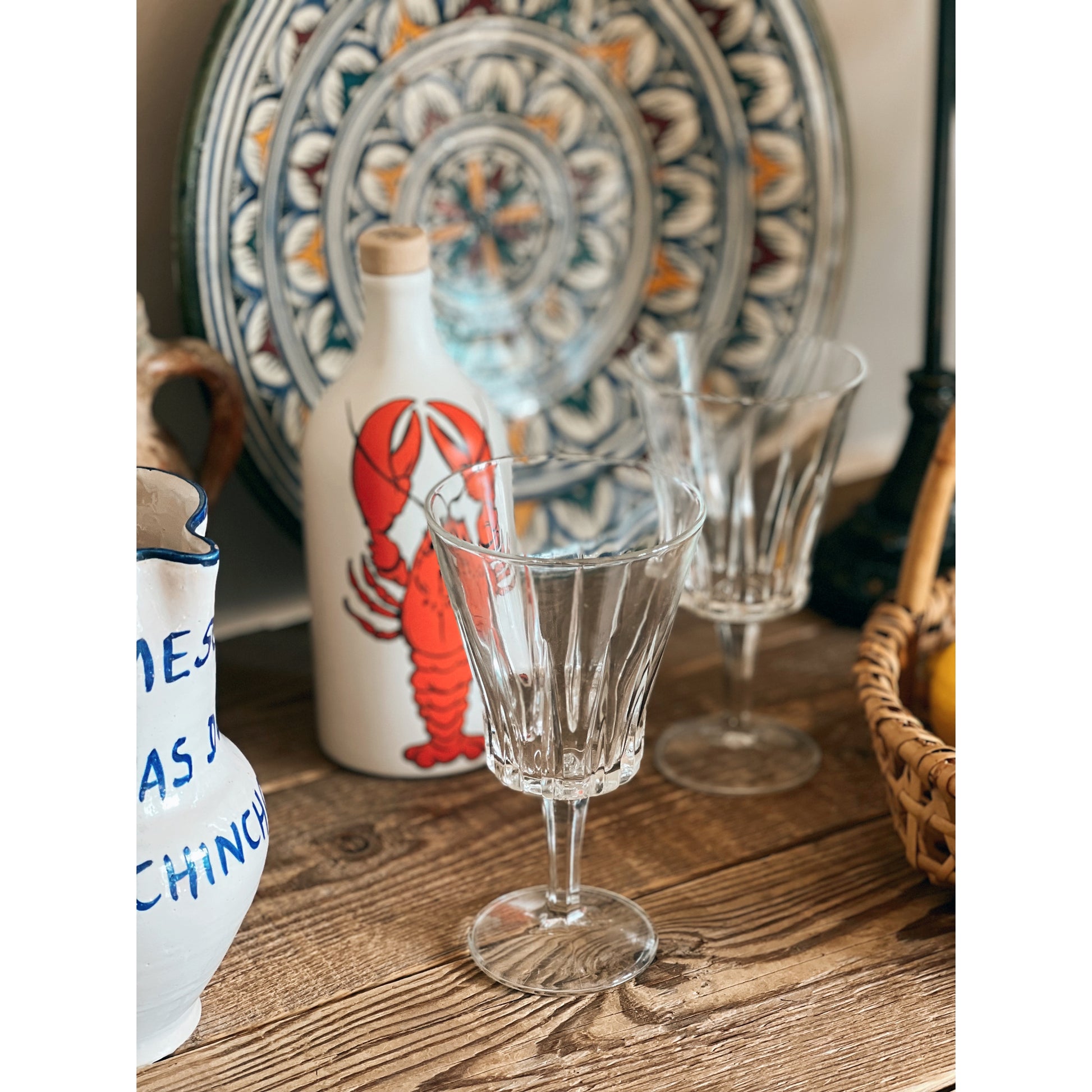 Vintage Italian Wine Glass