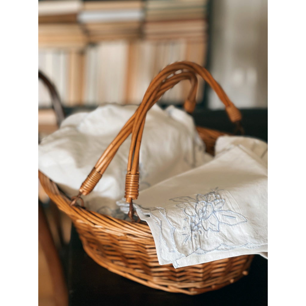 Vintage Two Handle Small Laundry Basket