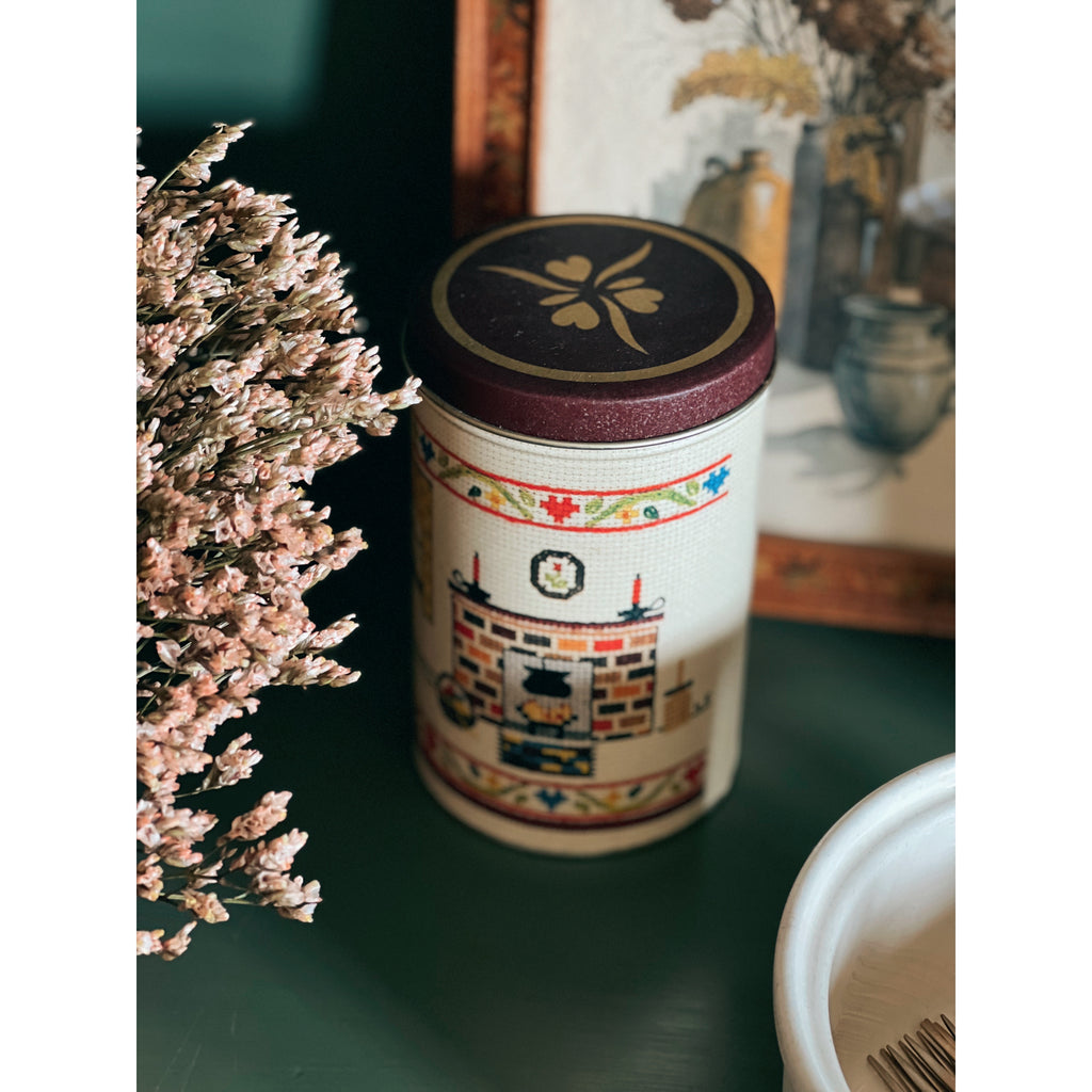 Vintage Cross Stitch Tin