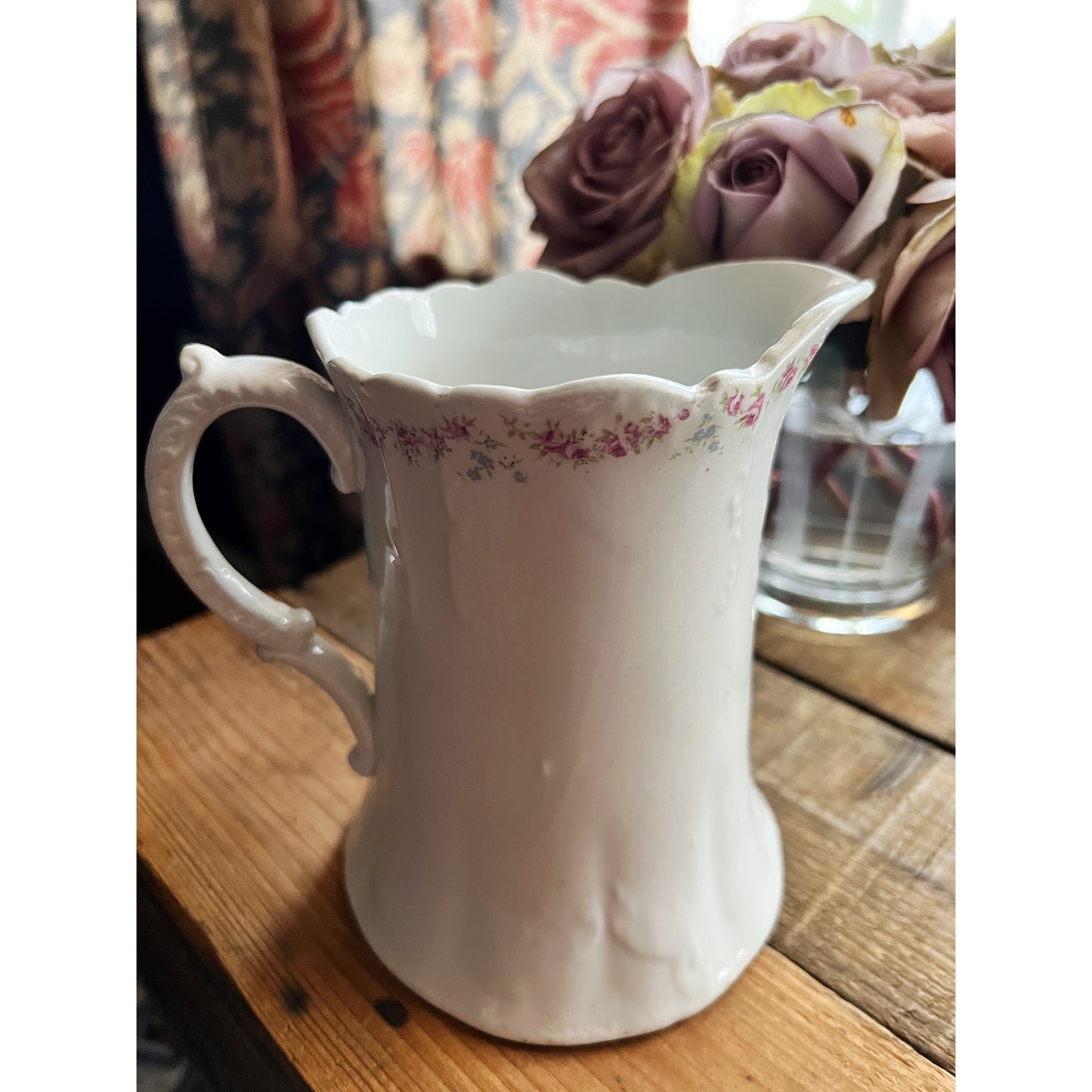 Small Antique Floral Pitcher