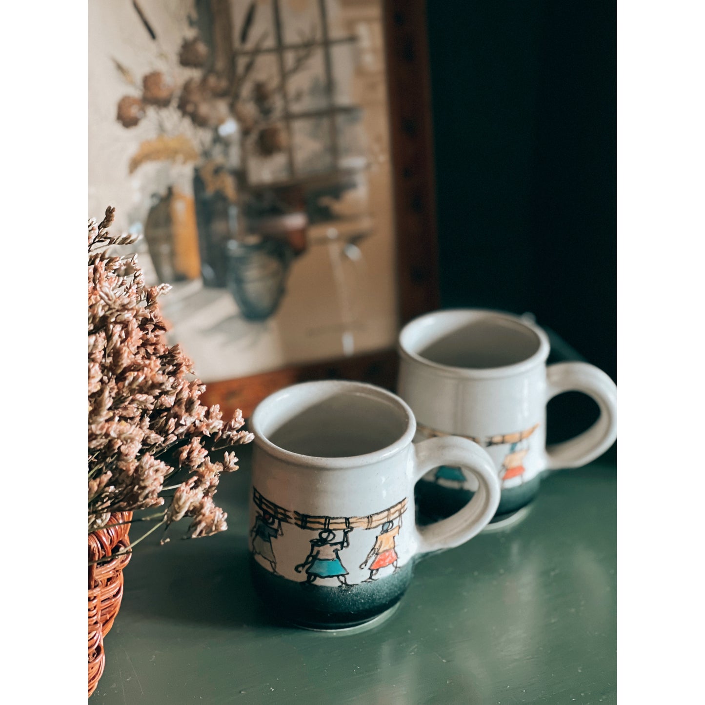 Pair of Vintage Stoneware Mugs