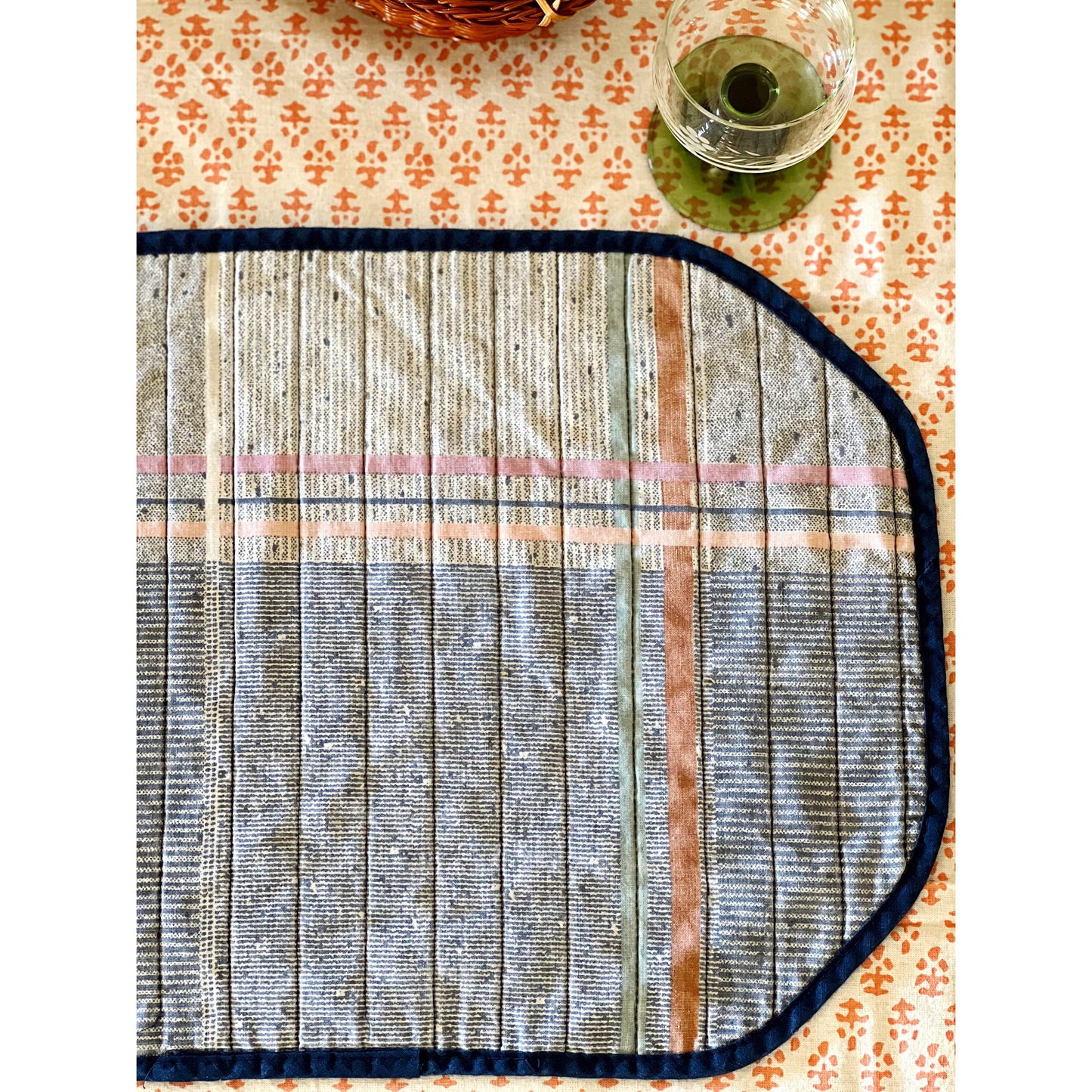 Vintage Set of 6 Chambray Placemats