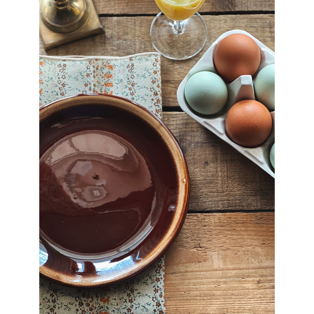 Vintage McCoy Nelson Brown Drip Salad Plate / Dessert Plate