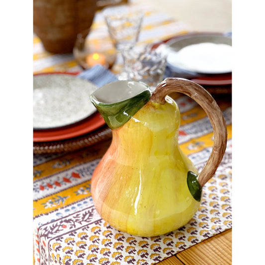 Vintage Hand Painted Pear Pitcher Made in Italy