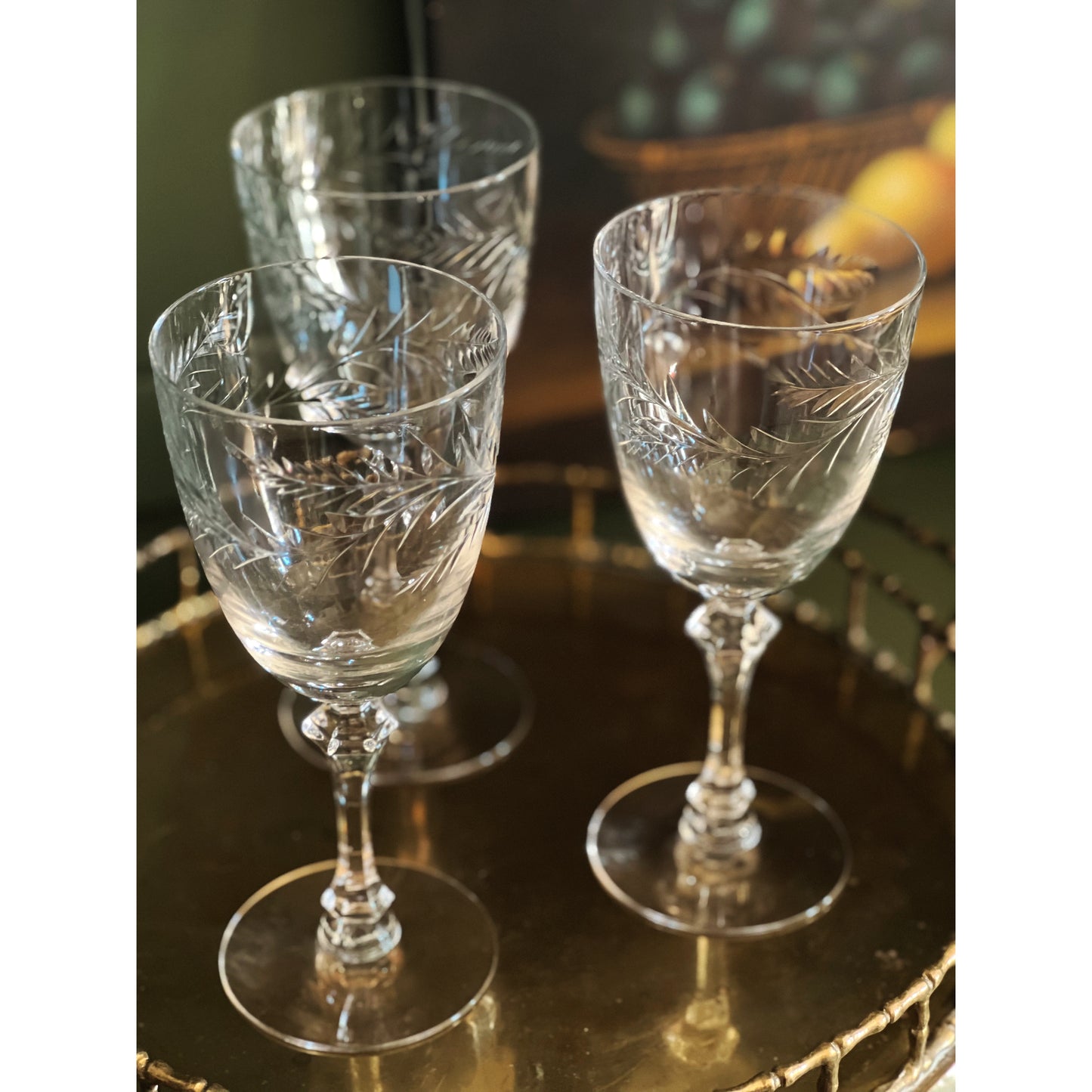 Vintage Crystal Wine Glass