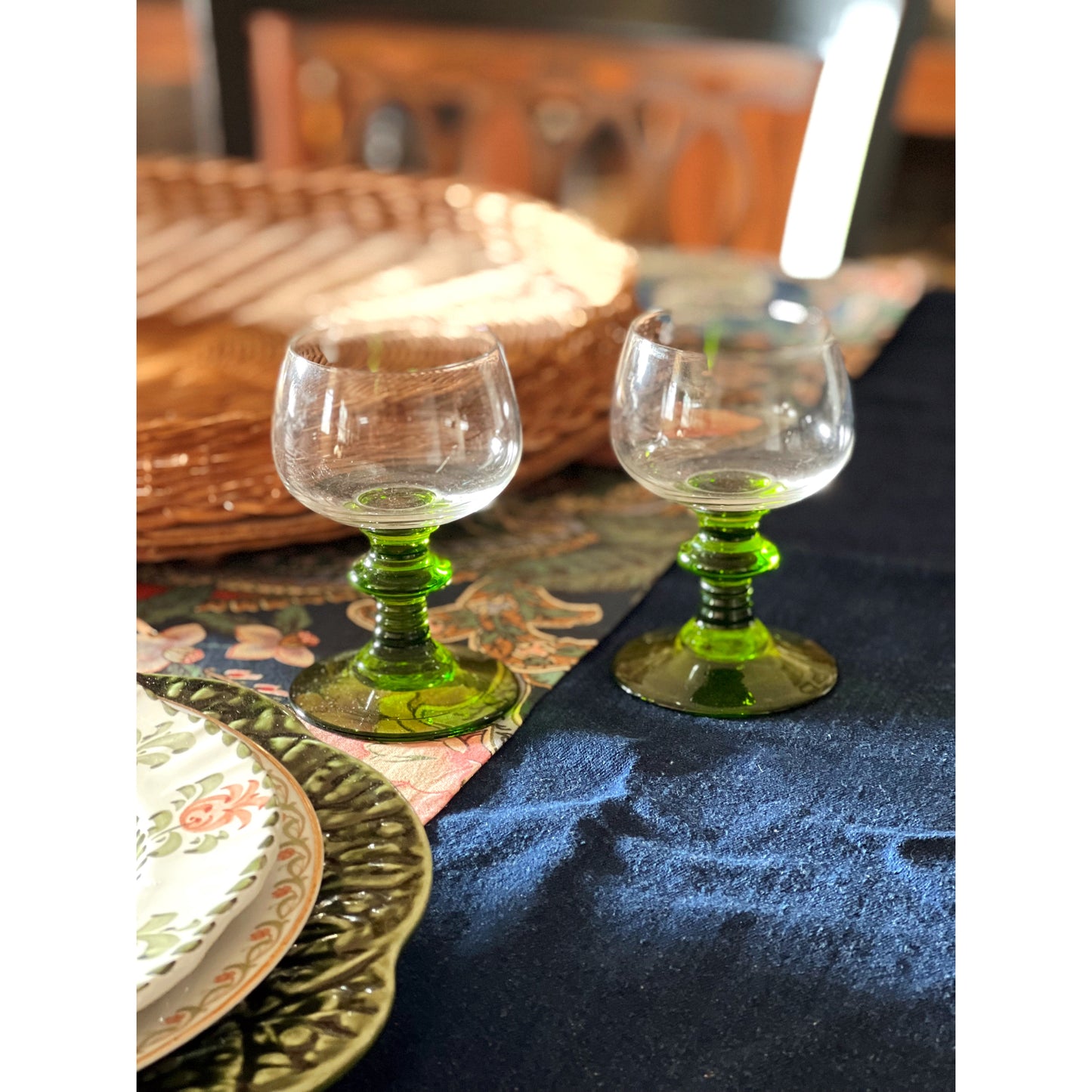 Vintage Pair of Petite Wine Glasses