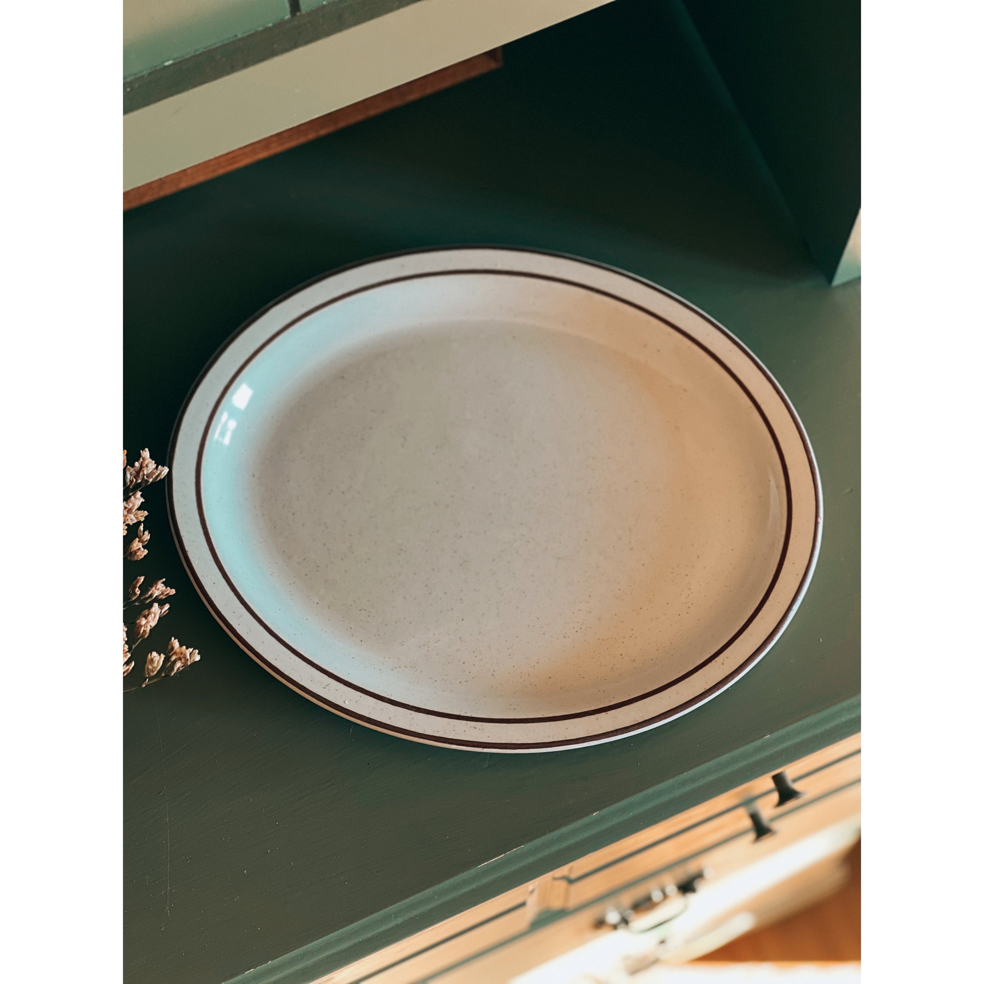brown rim Buffalo China platter