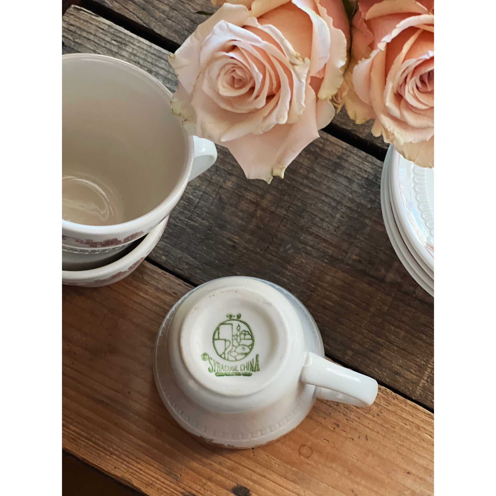 Vintage Syracuse China Floral Cup & Saucer Set