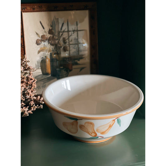 hand painted pear design bowl