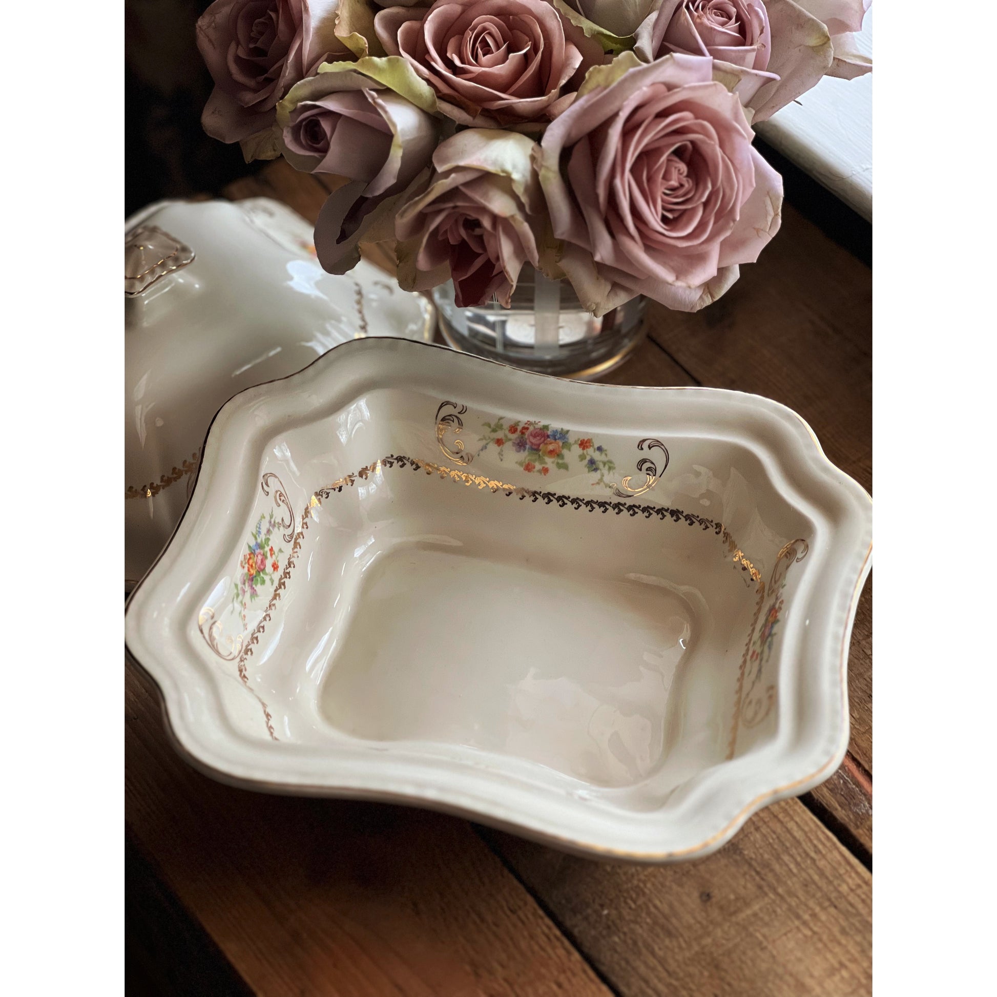 Vintage Steubenville Ivory Covered Vegetable Bowl