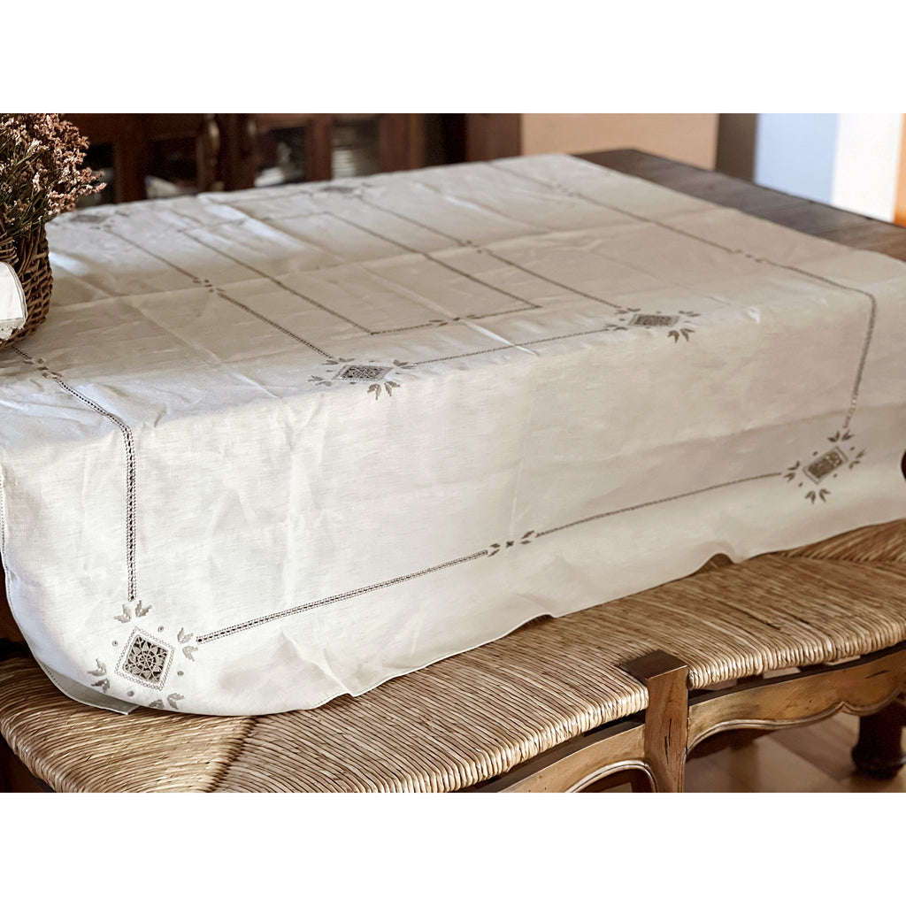 vintage linen tablecloth