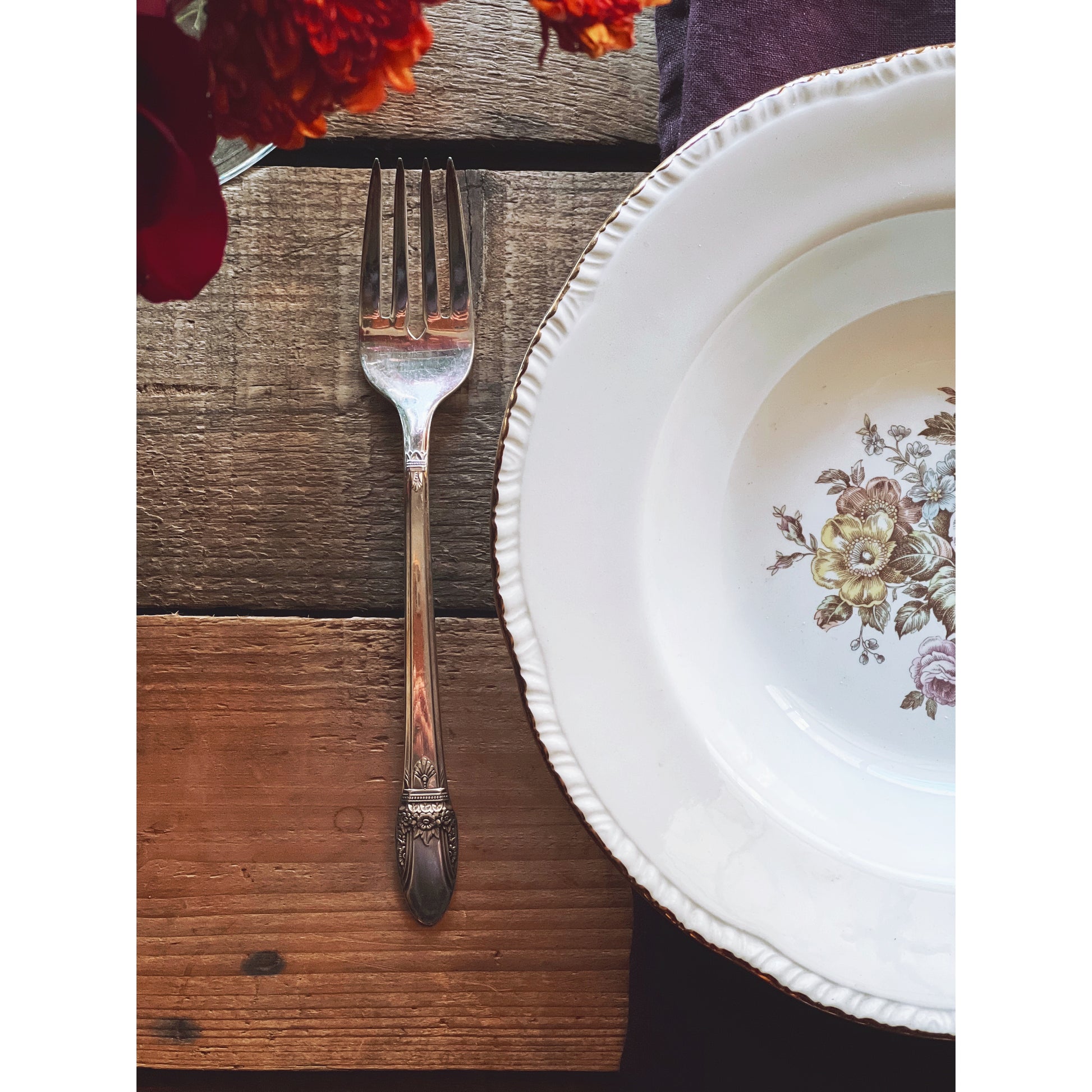 Rogers First Love Silver Plate Salad Fork / Dessert Fork