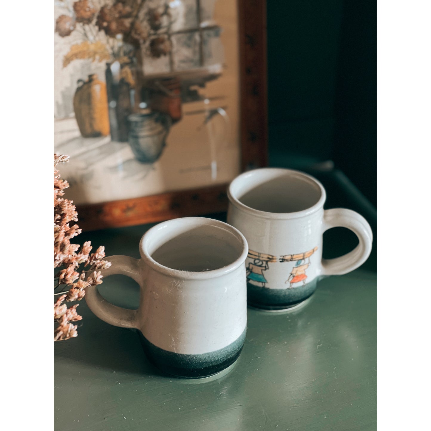 Pair of Vintage Stoneware Mugs