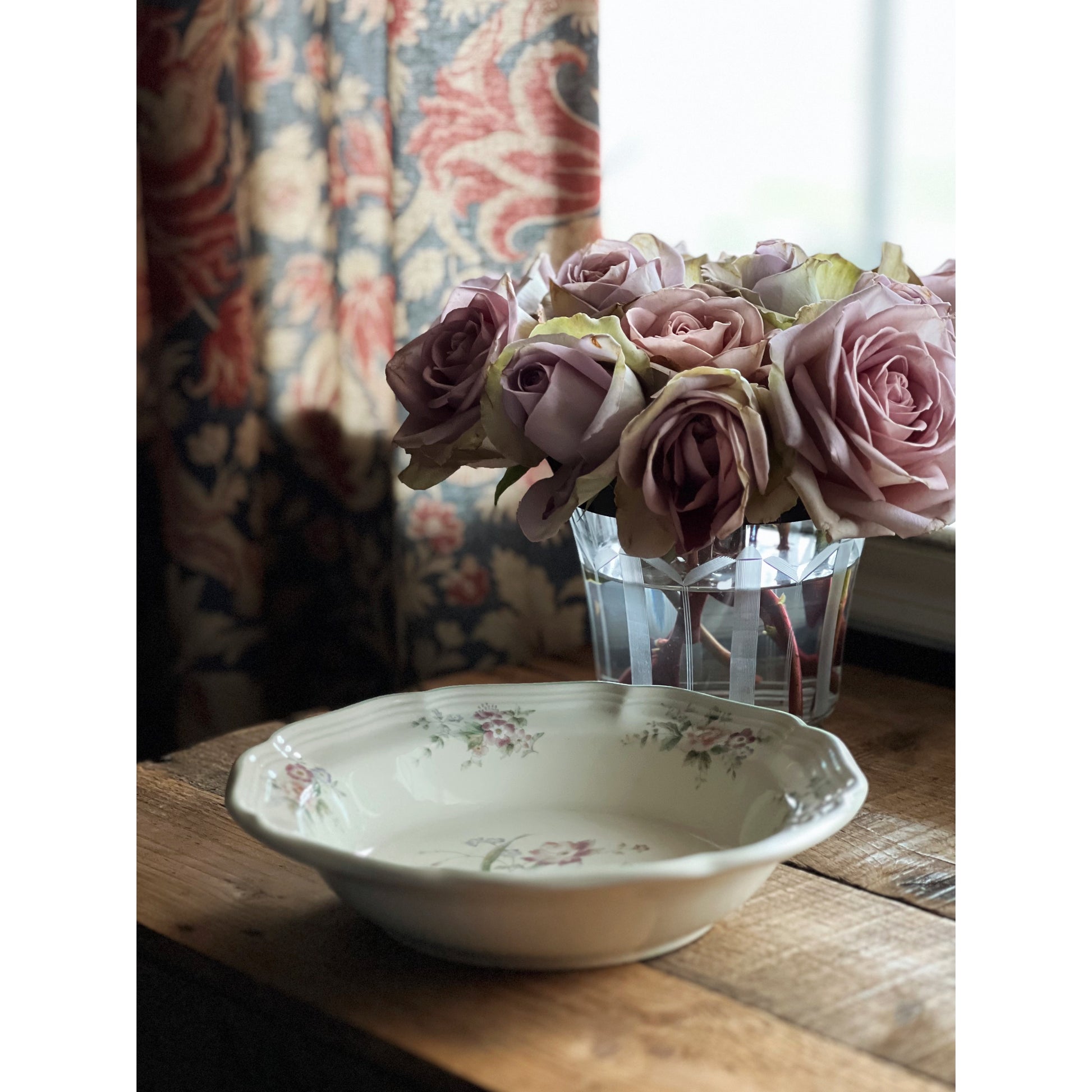 Vintage Mikasa Heritage Peony Bouquet Soup Bowl