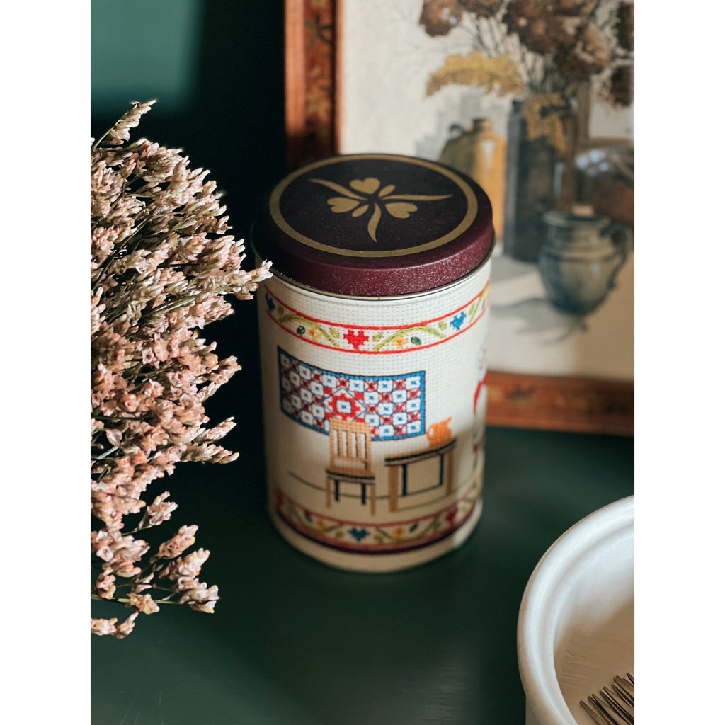 Vintage Cross Stitch Tin