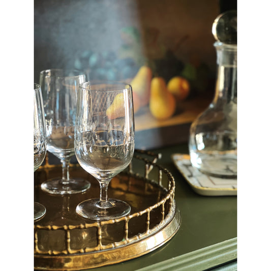 Vintage Cut Glass Water Glass / Iced Tea Glass / Wine Glass