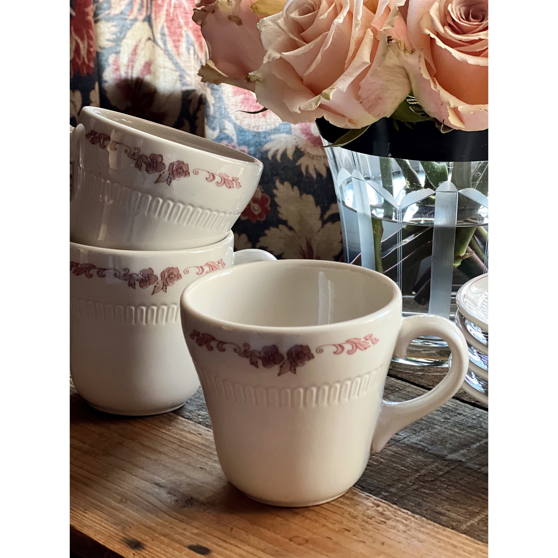 Vintage Syracuse China Floral Cup & Saucer Set
