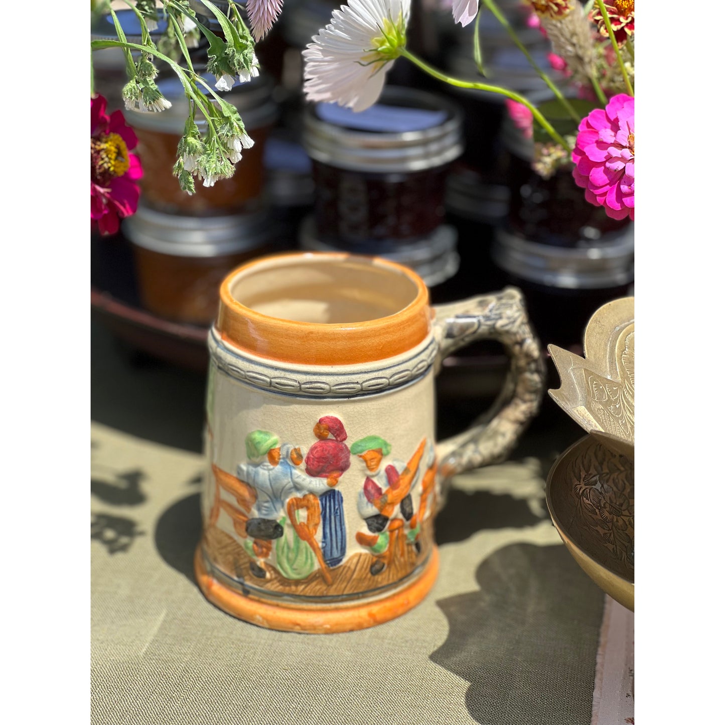 Hand Painted Vintage Tankard / Mug