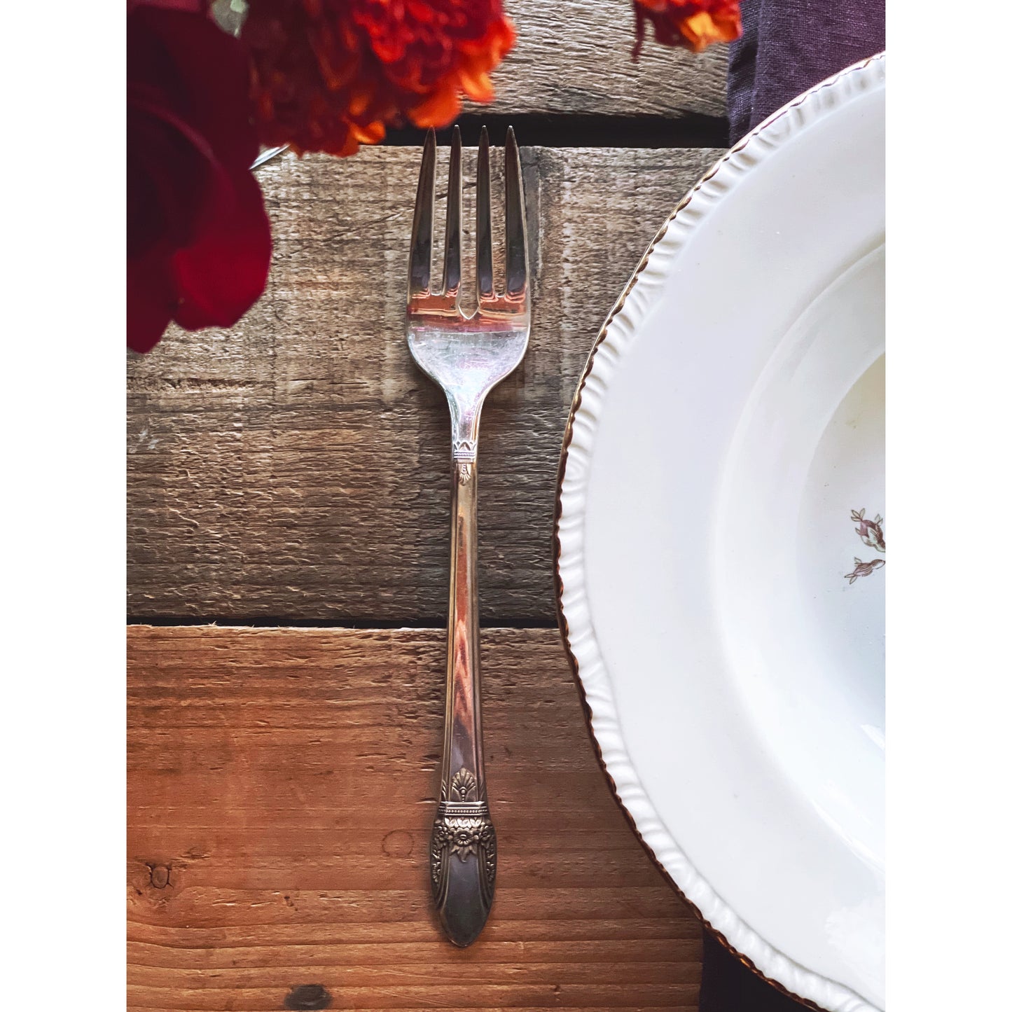 Rogers First Love Silver Plate Salad Fork / Dessert Fork