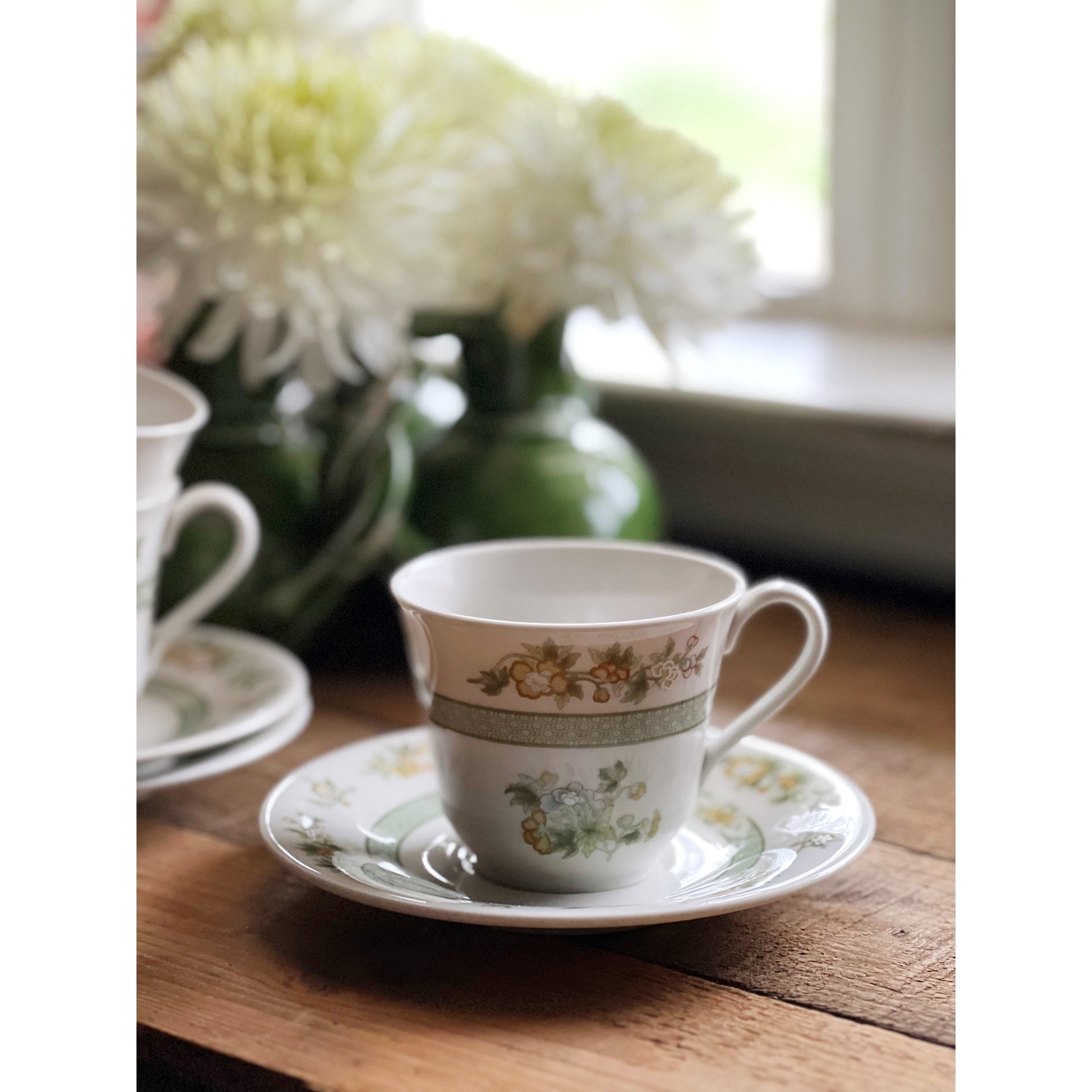 Vintage Royal Doulton Tonkin Flat Cup & Saucer Set