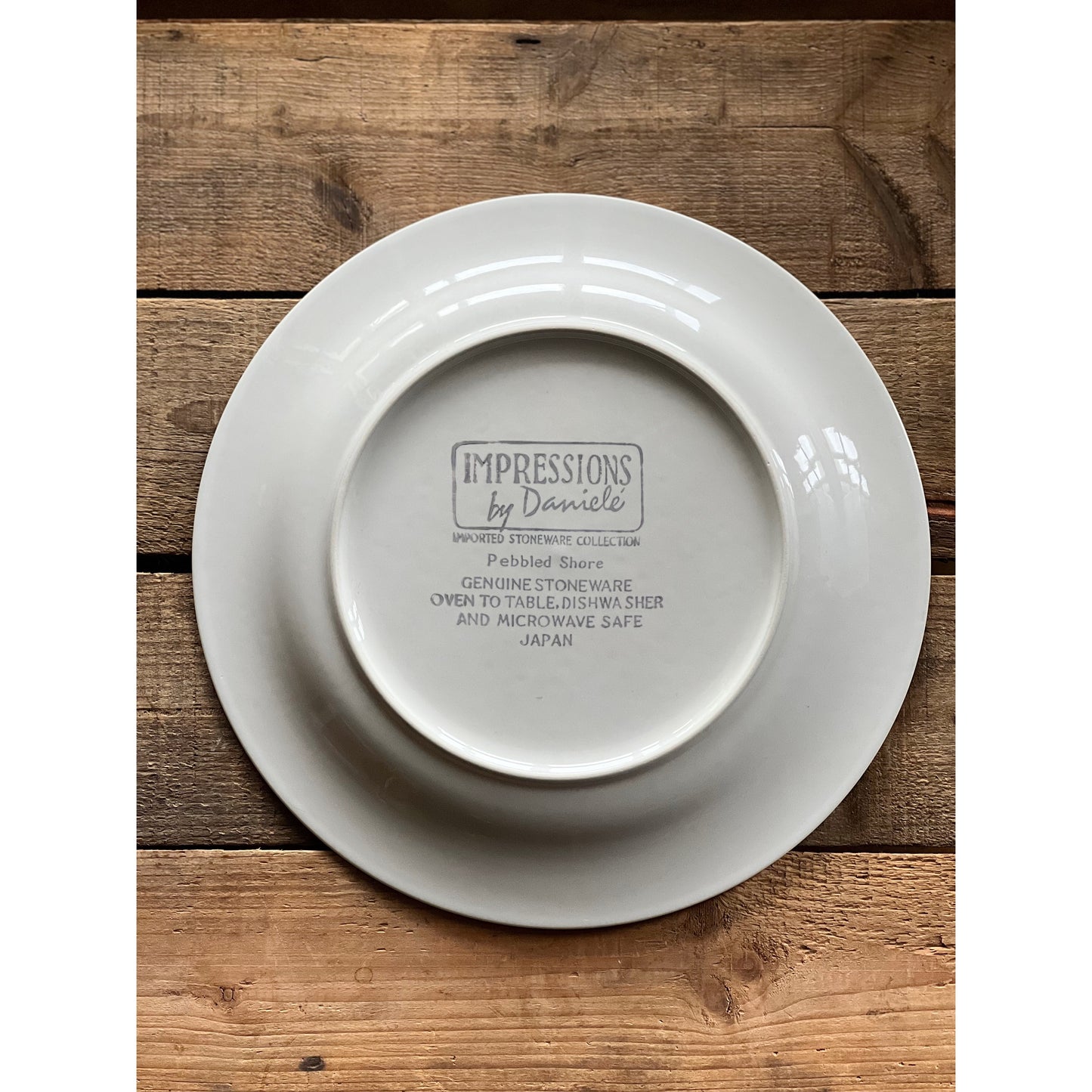 Impressions by Daniele Pebbled Shore Set of 4 Stoneware Dinner Plates