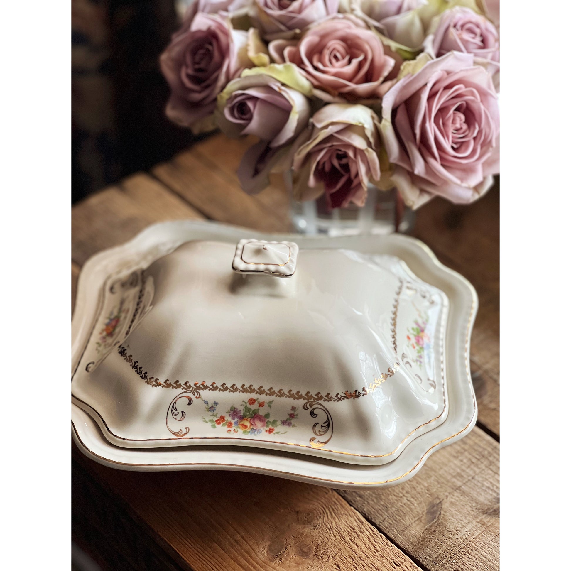 Vintage Steubenville Ivory Covered Vegetable Bowl