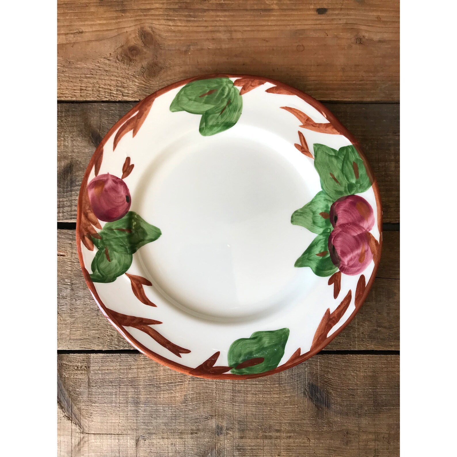 Vintage Franciscan Apple Luncheon Plate England Back Stamp