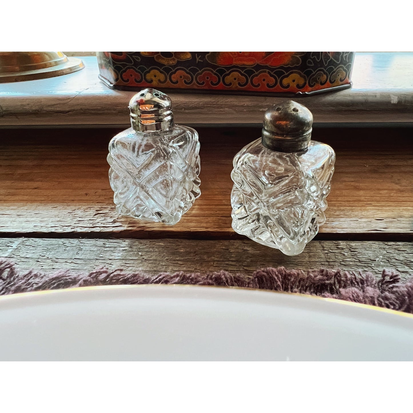 Individual Pair of Glass Salt & Pepper Shakers