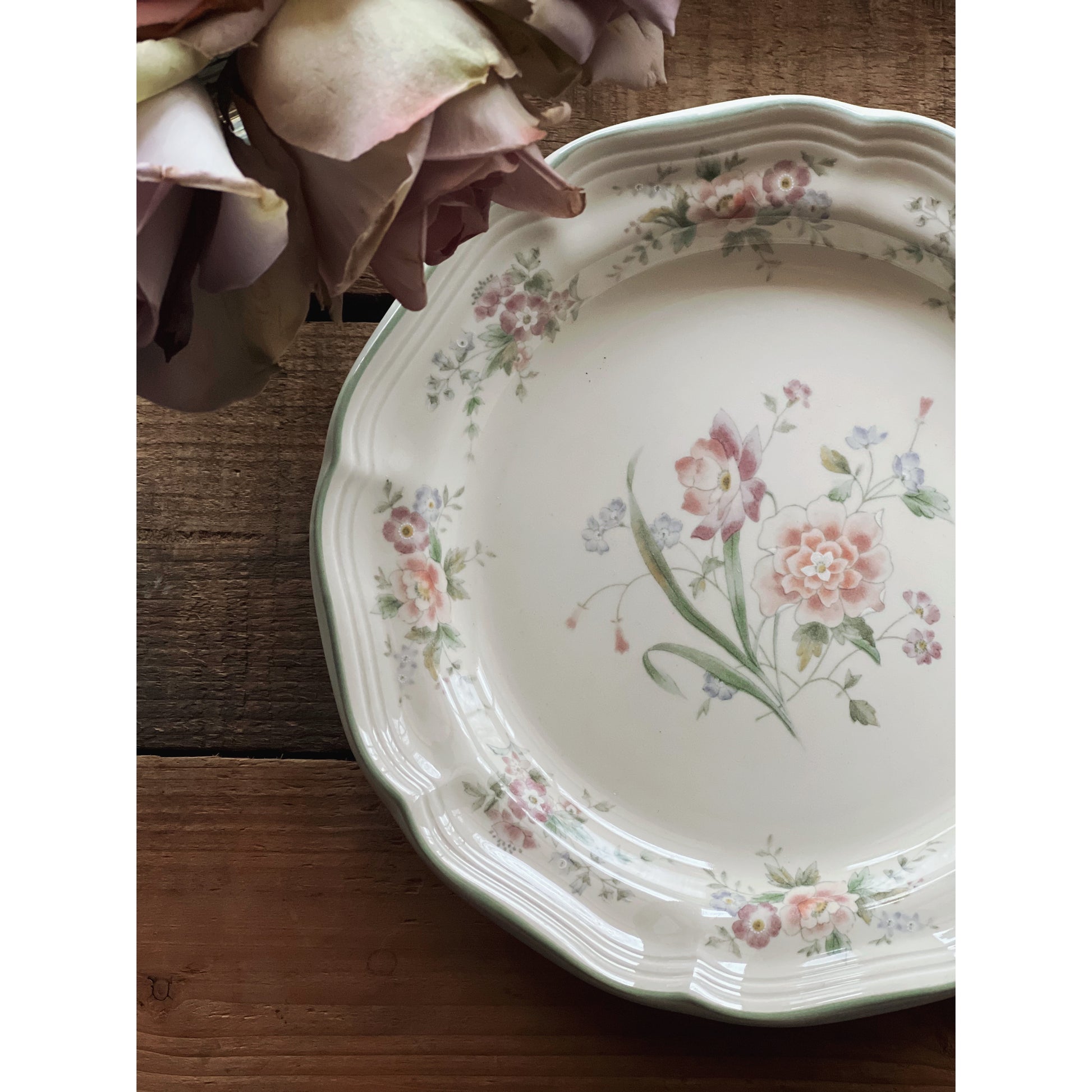 Vintage Mikasa Heritage Peony Bouquet Salad Plate / Dessert Plate