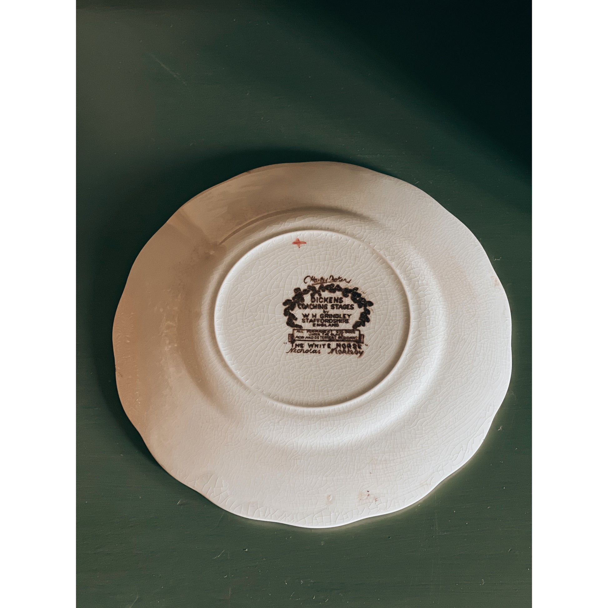 Vintage WH Grindley Dickens Coaching Stations "The White Horse" Bread & Butter Plate