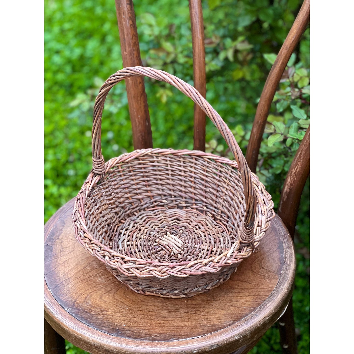 Woven Twig Basket with Handle