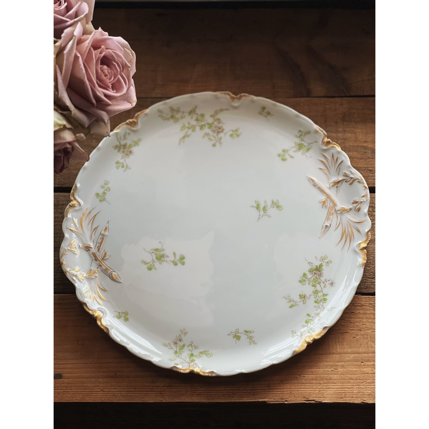 Haviland Limoges Cake Plate / Round Platter for CLF Huntington OH