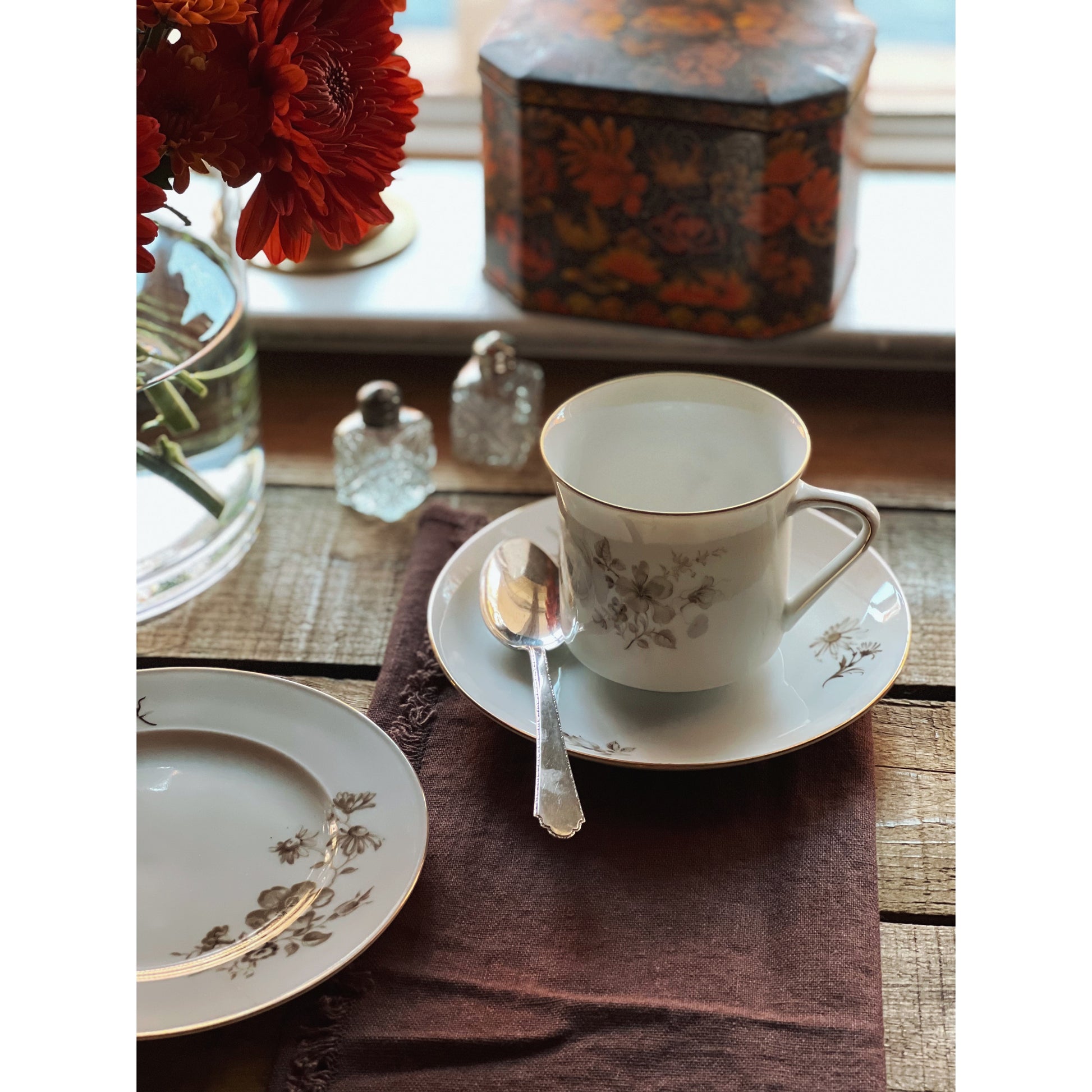 Johann Haviland Bavaria Twilight Rose Cup & Saucer Set