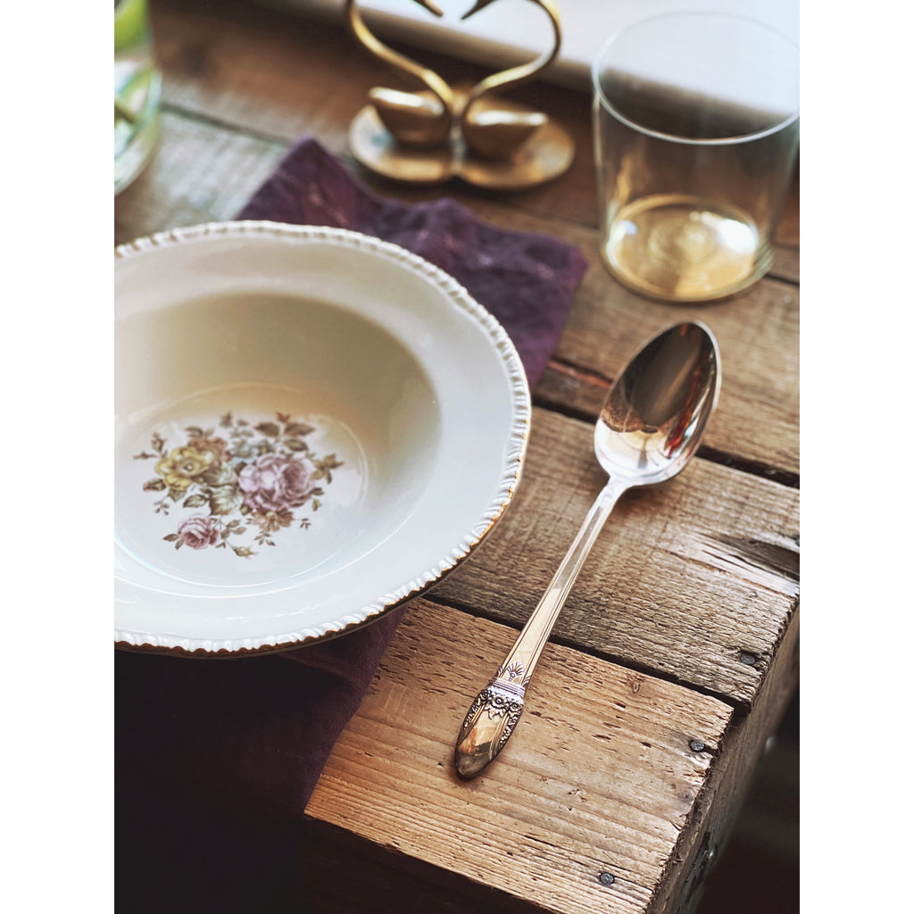 Rogers First Love Silver Plate Serving Spoon