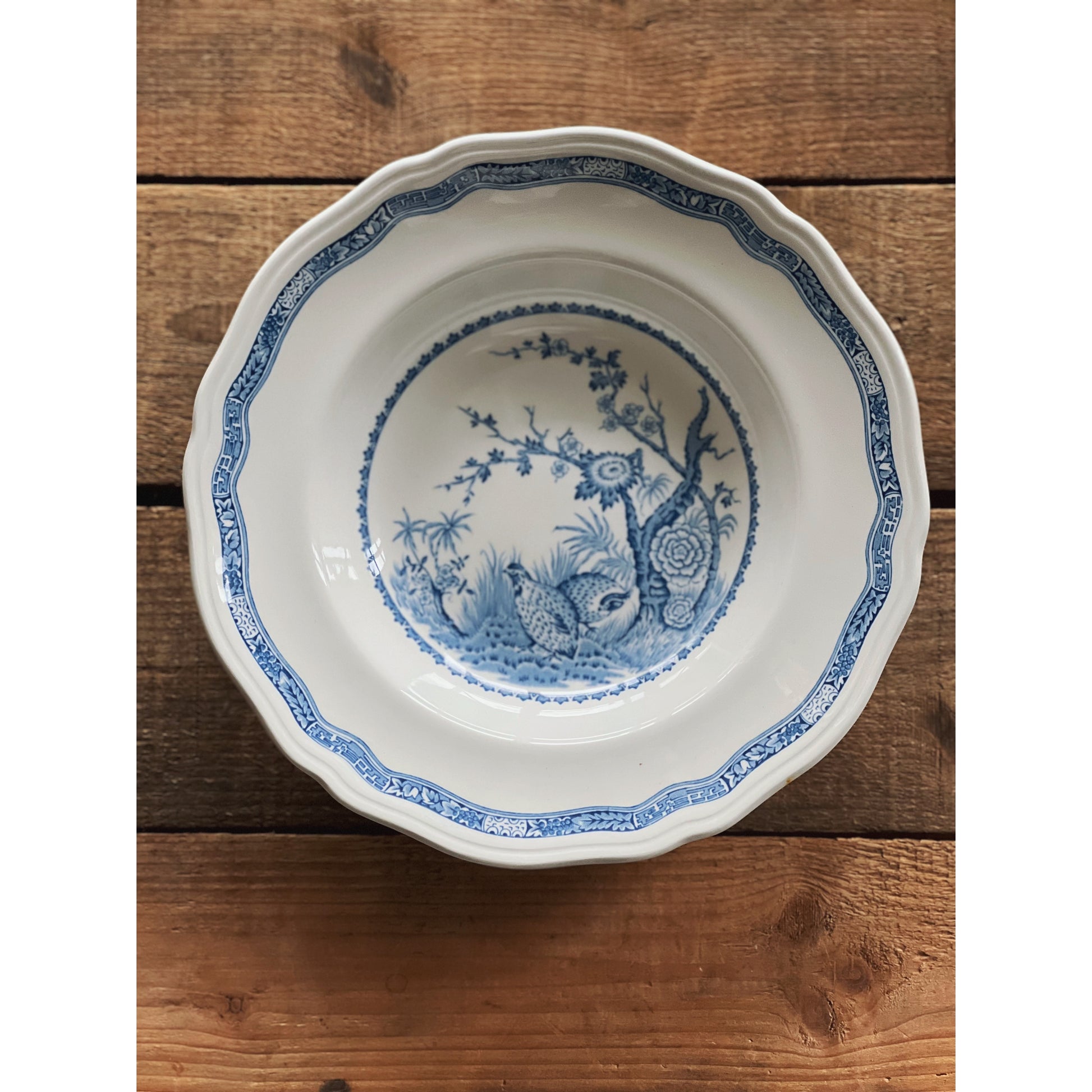 Mason's Quail Blue Soup Bowl
