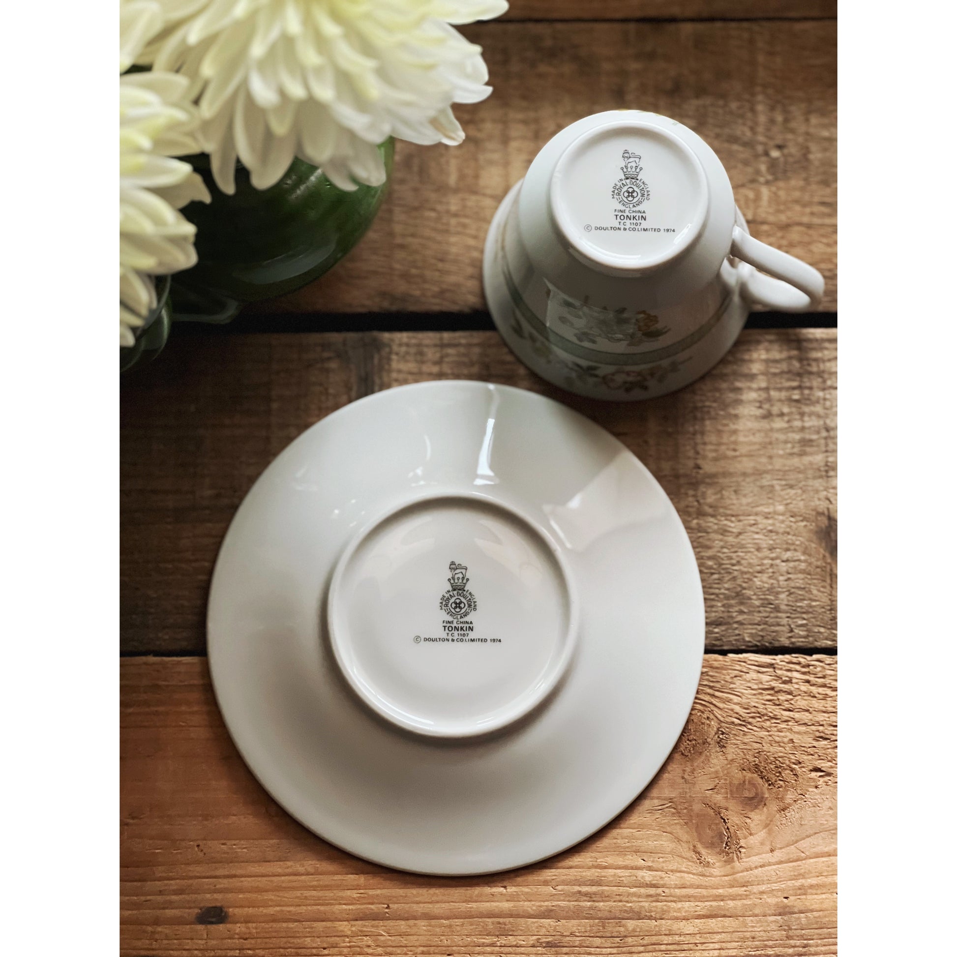 Vintage Royal Doulton Tonkin Flat Cup & Saucer Set