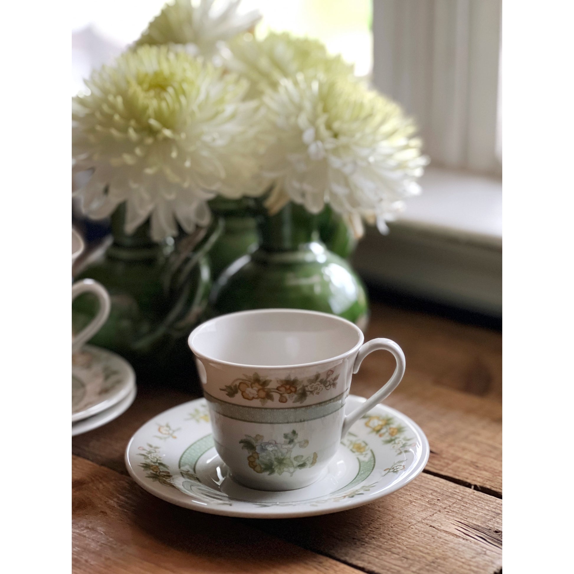 Vintage Royal Doulton Tonkin Flat Cup & Saucer Set