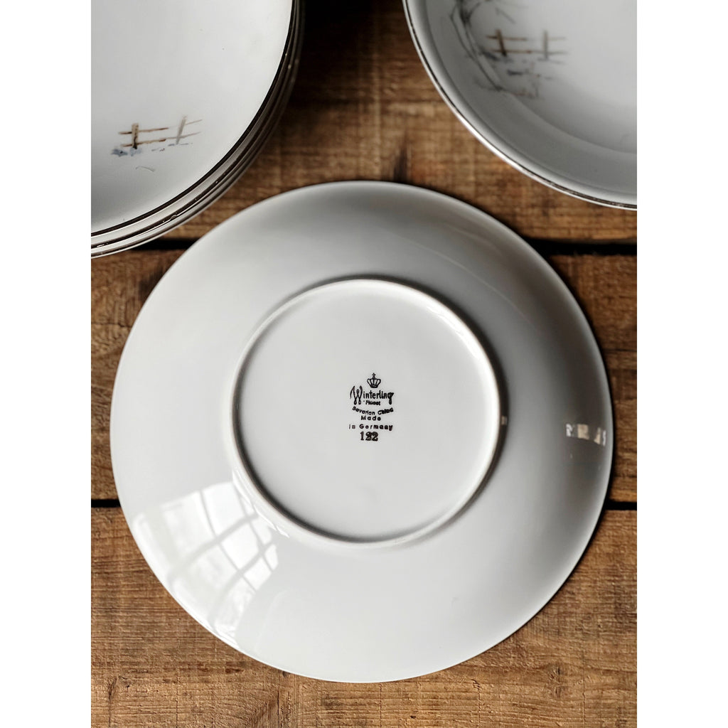 Winterling Bavaria Blue & Gray Coupe Soup Bowl
