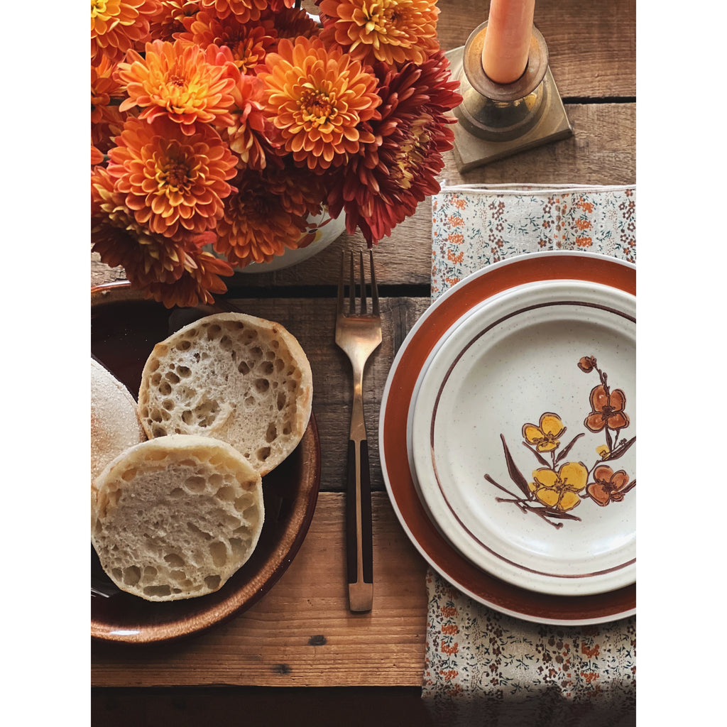 Vintage McCoy Nelson Brown Drip Salad Plate / Dessert Plate