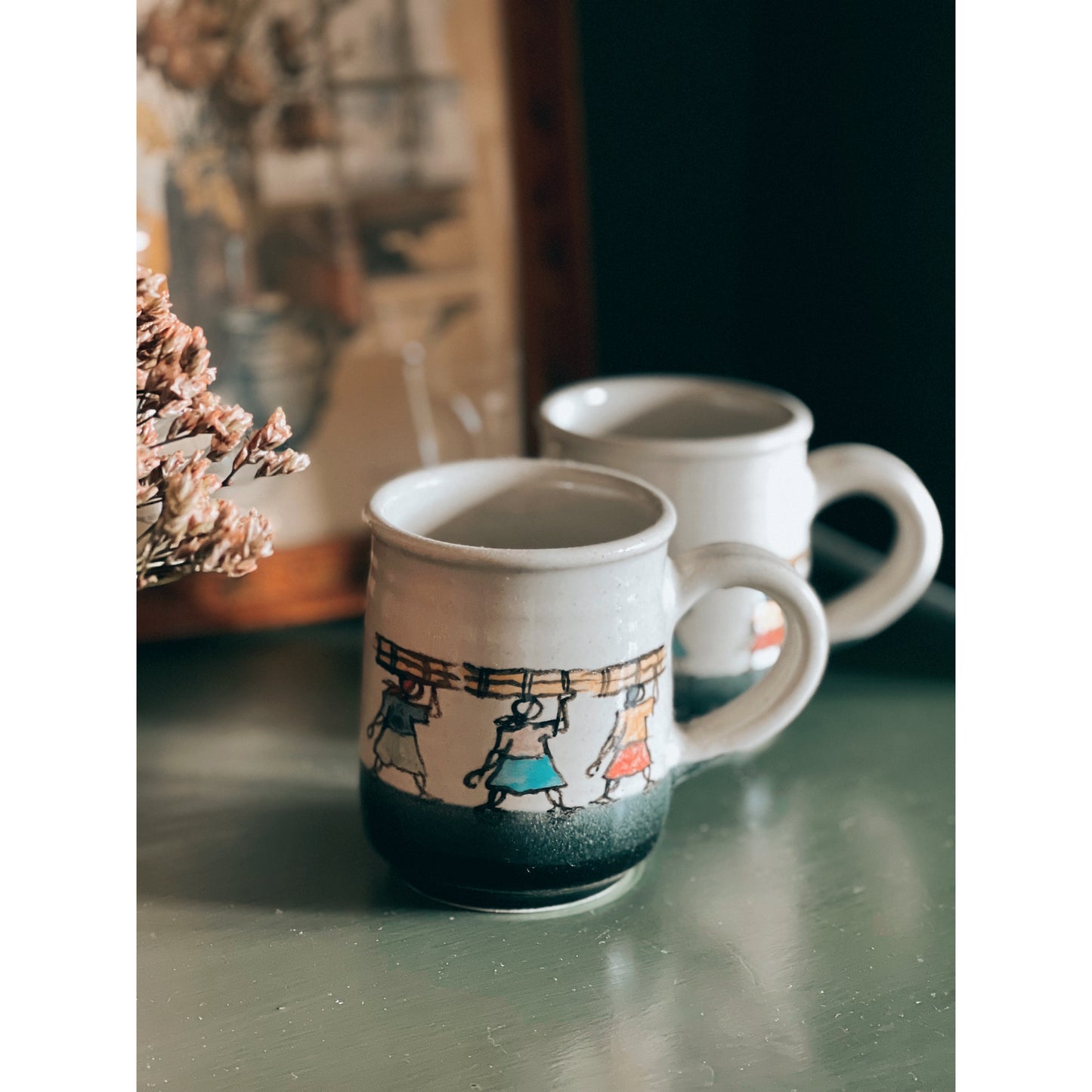 Pair of Vintage Stoneware Mugs