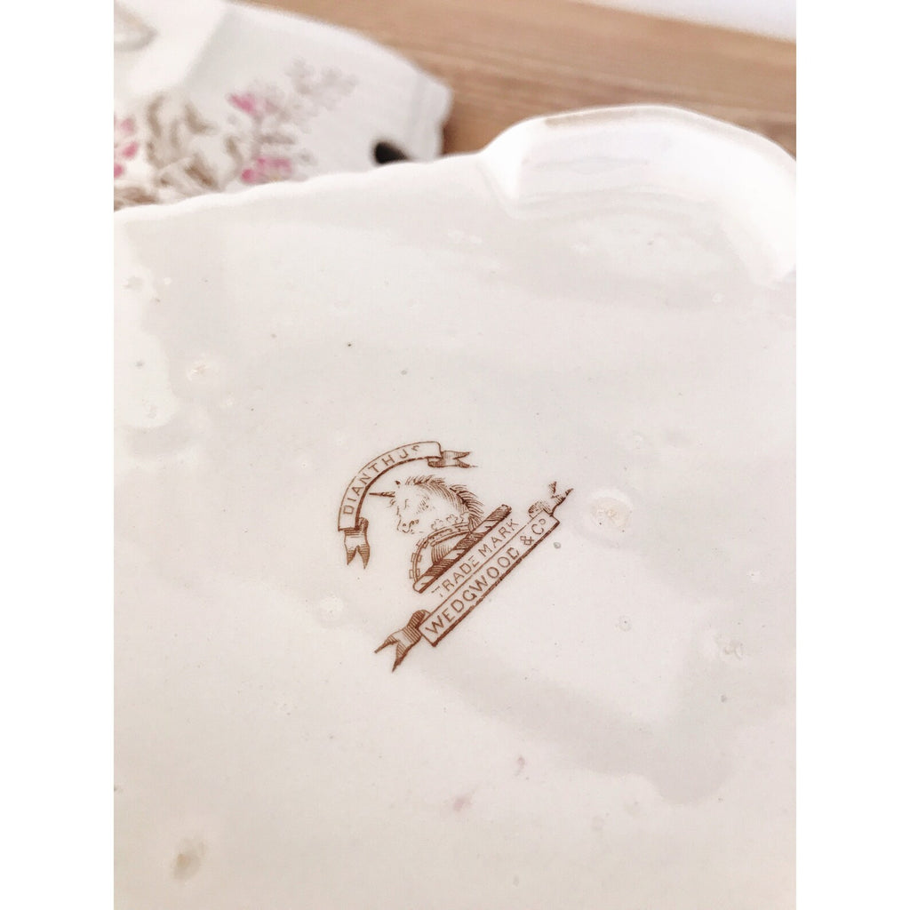 Vintage Dianthus Ribbed Wedgwood & Co Floral Tureen