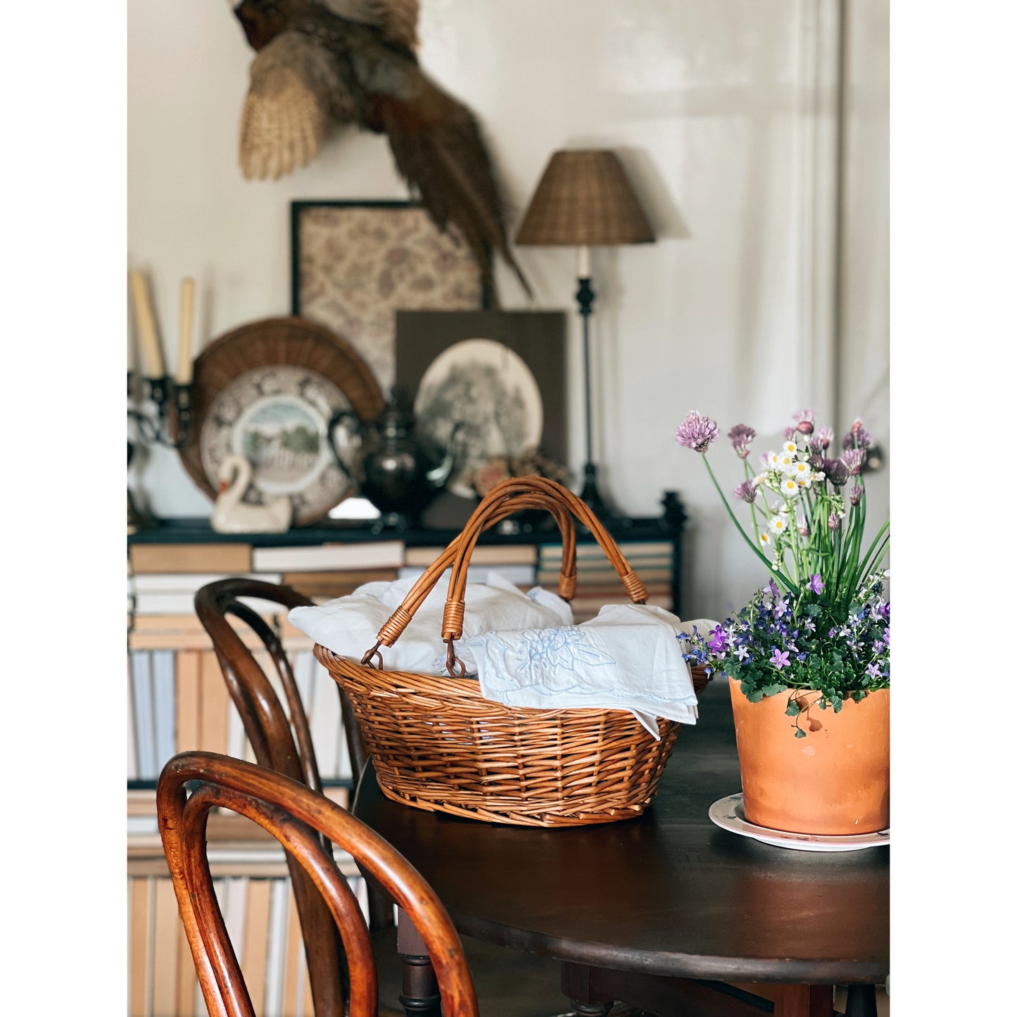 Vintage Two Handle Small Laundry Basket